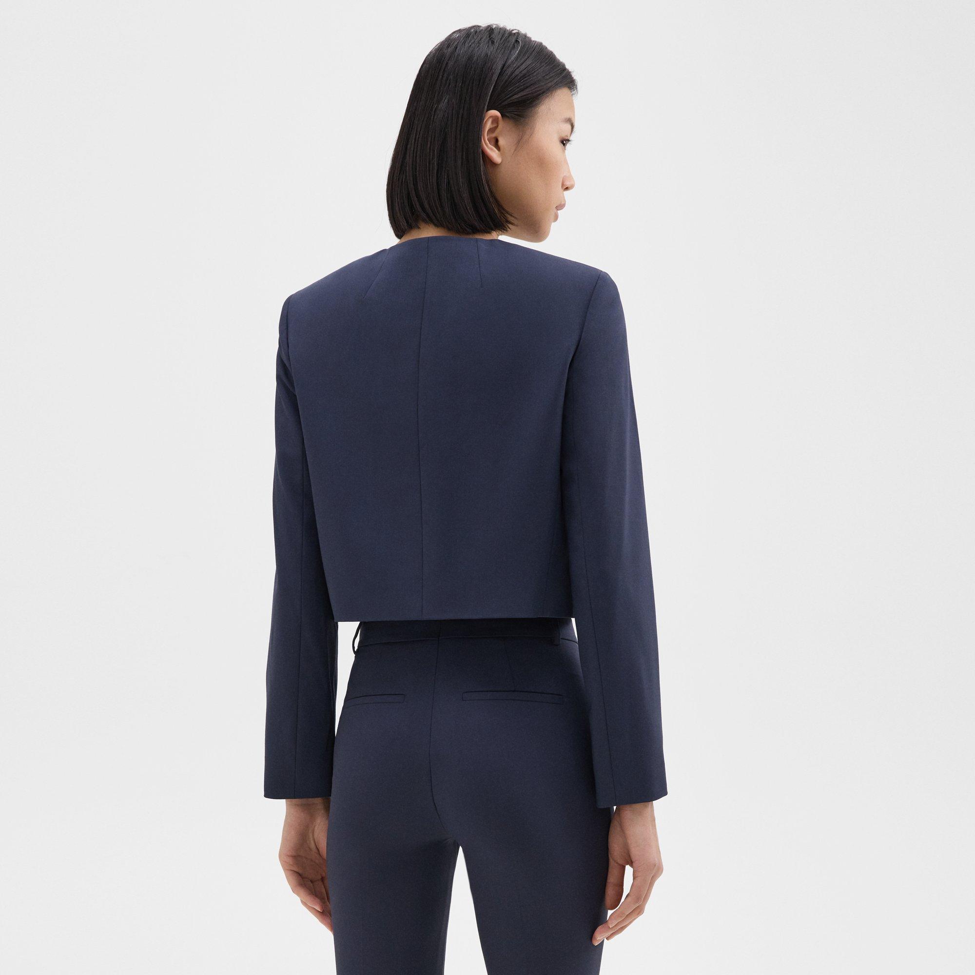 Cropped Military Jacket in Good Wool
