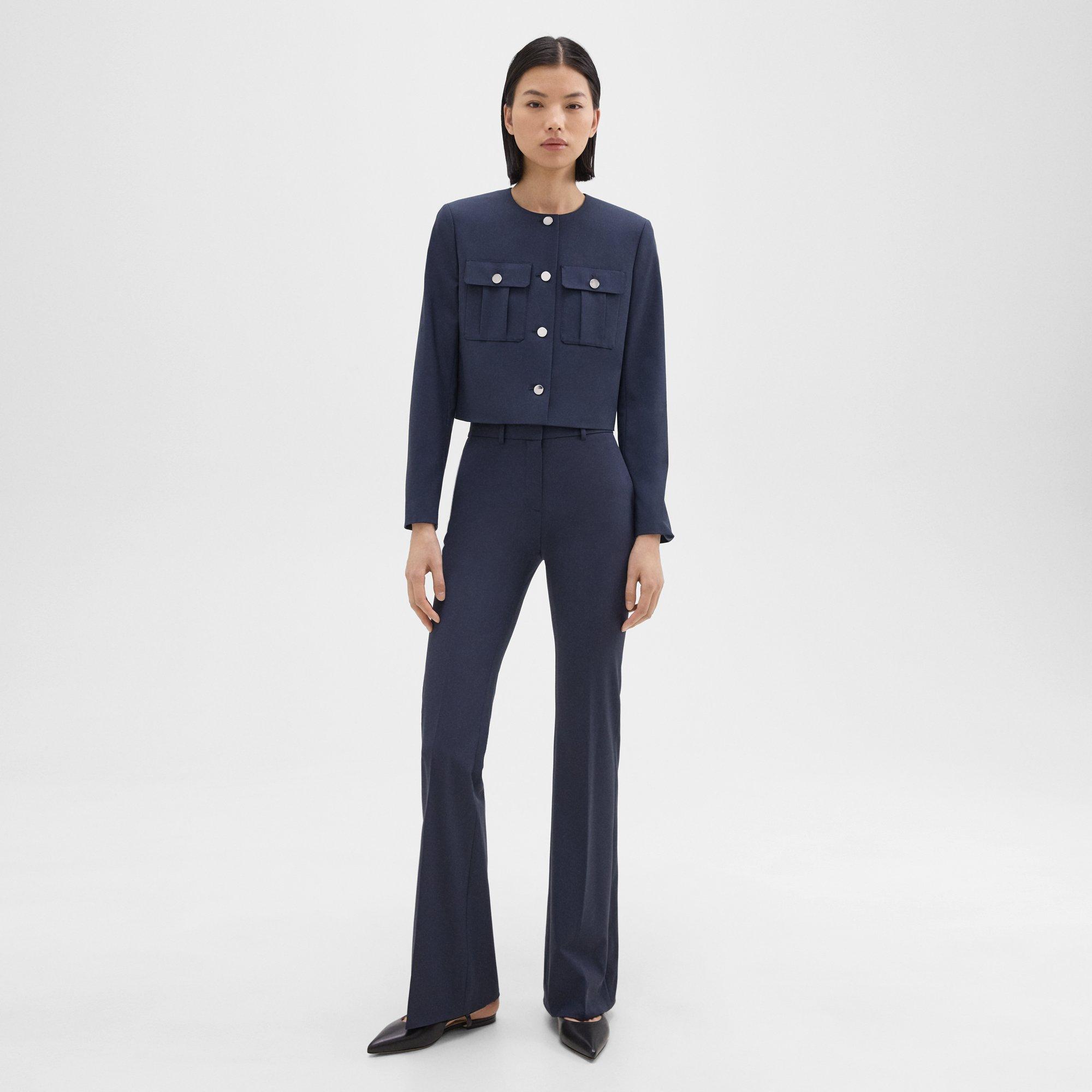Cropped Military Jacket in Good Wool
