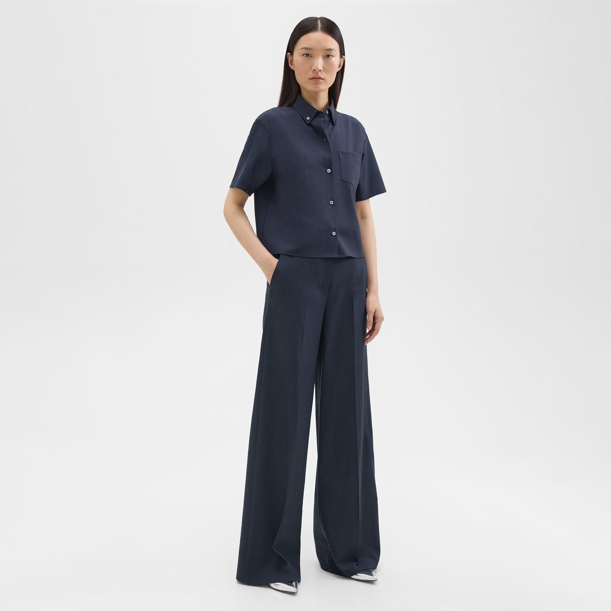 High-Waist Wide-Leg Pant in Good Wool