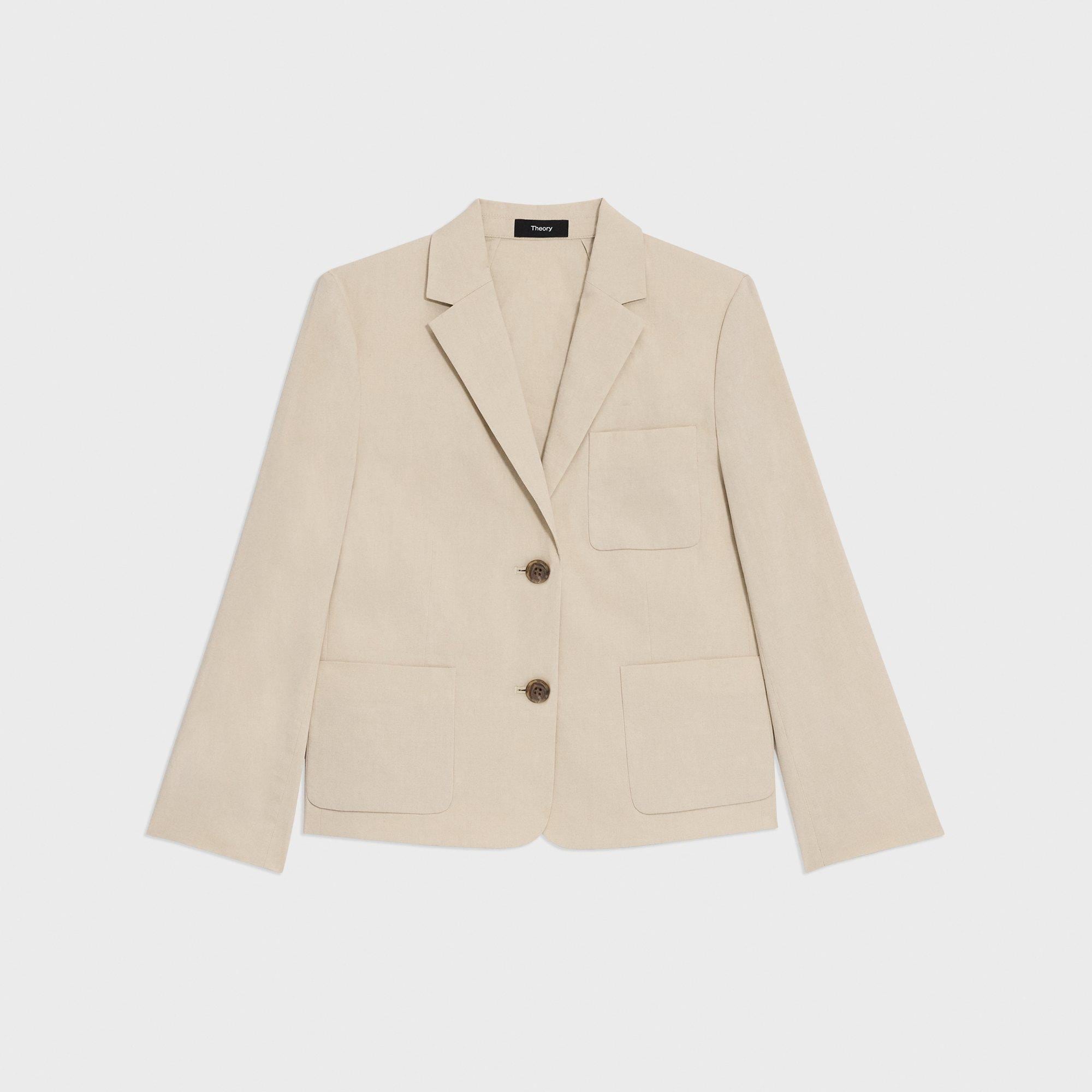 Boxy Patch Pocket Blazer in Good Linen