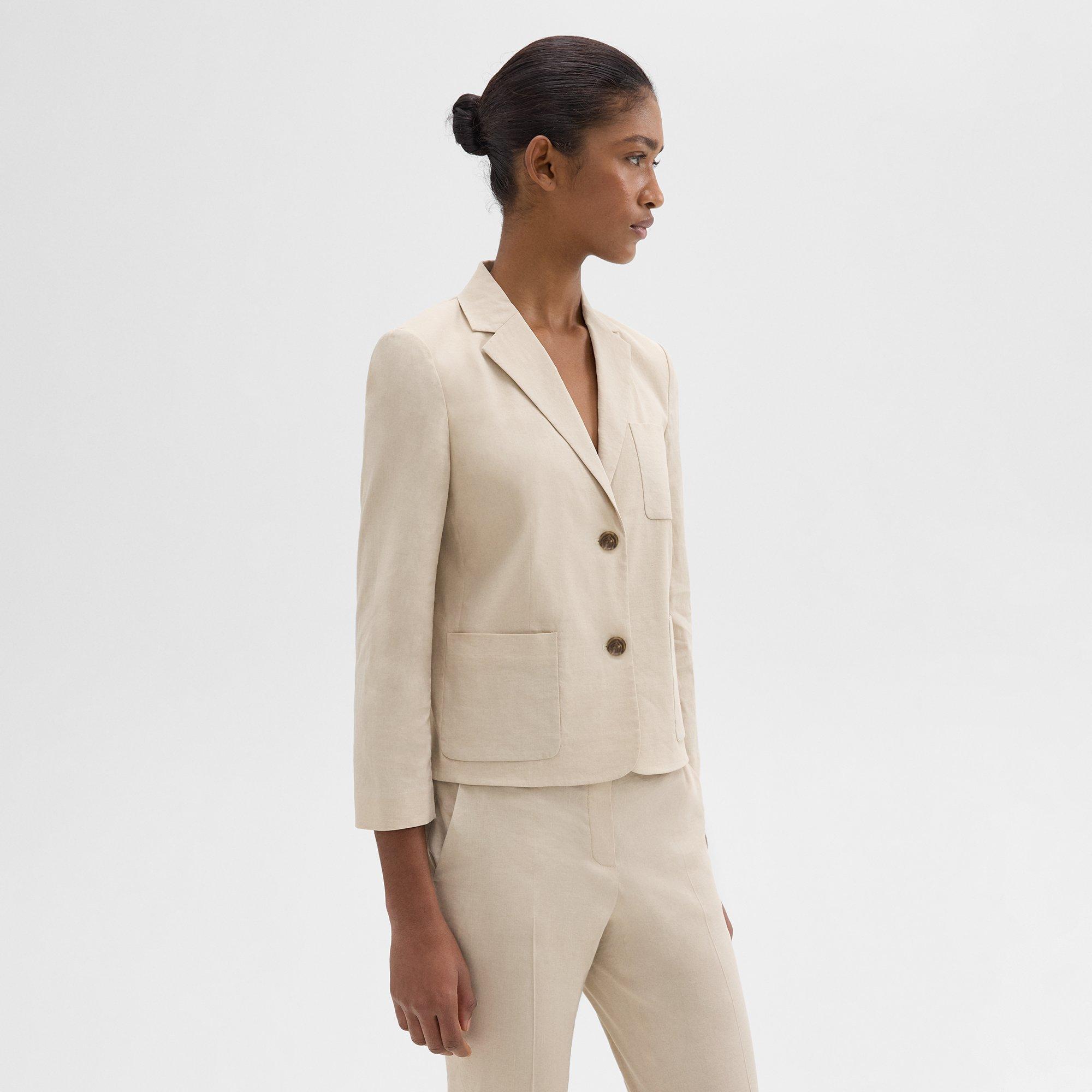 Boxy Patch Pocket Blazer in Good Linen