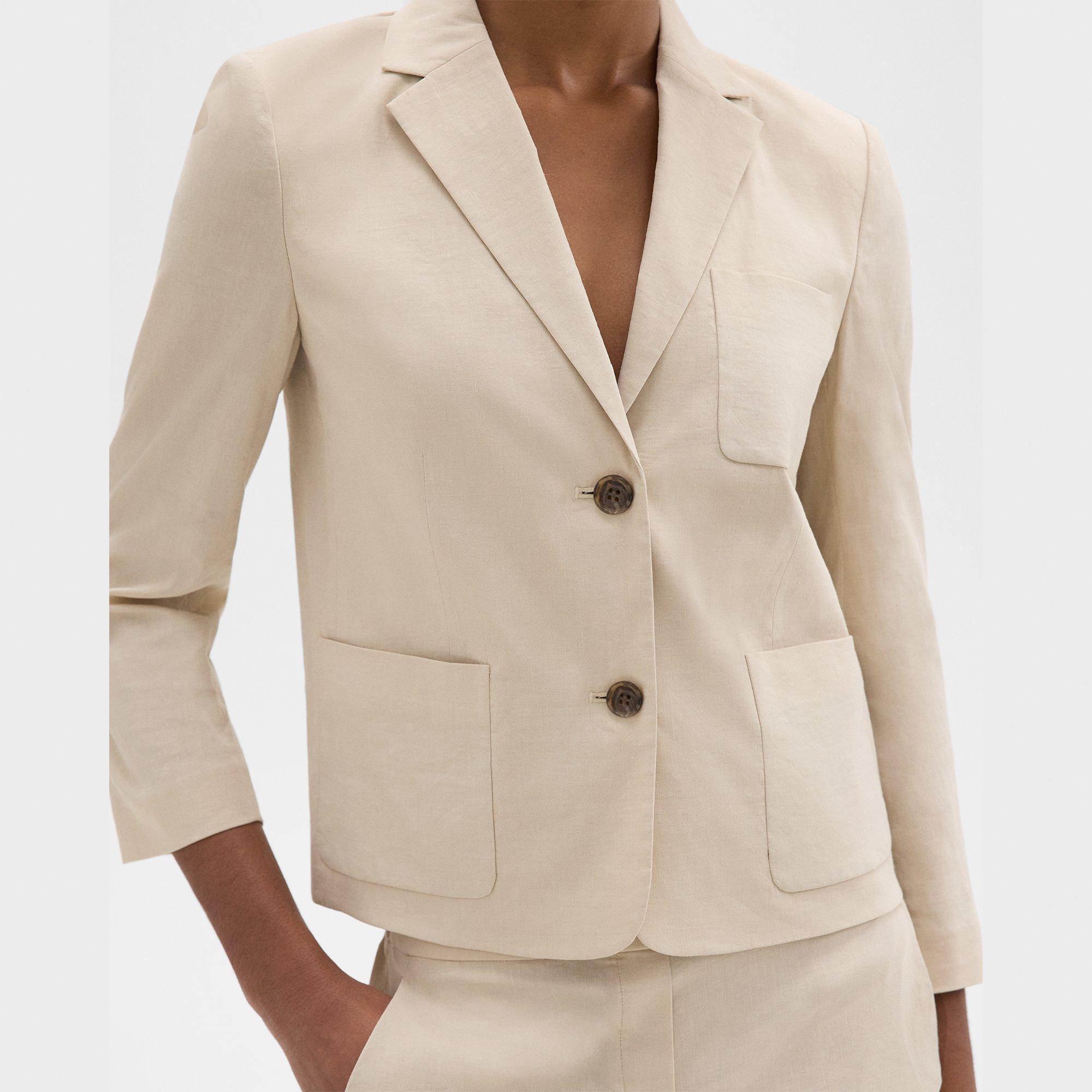 Boxy Patch Pocket Blazer in Good Linen