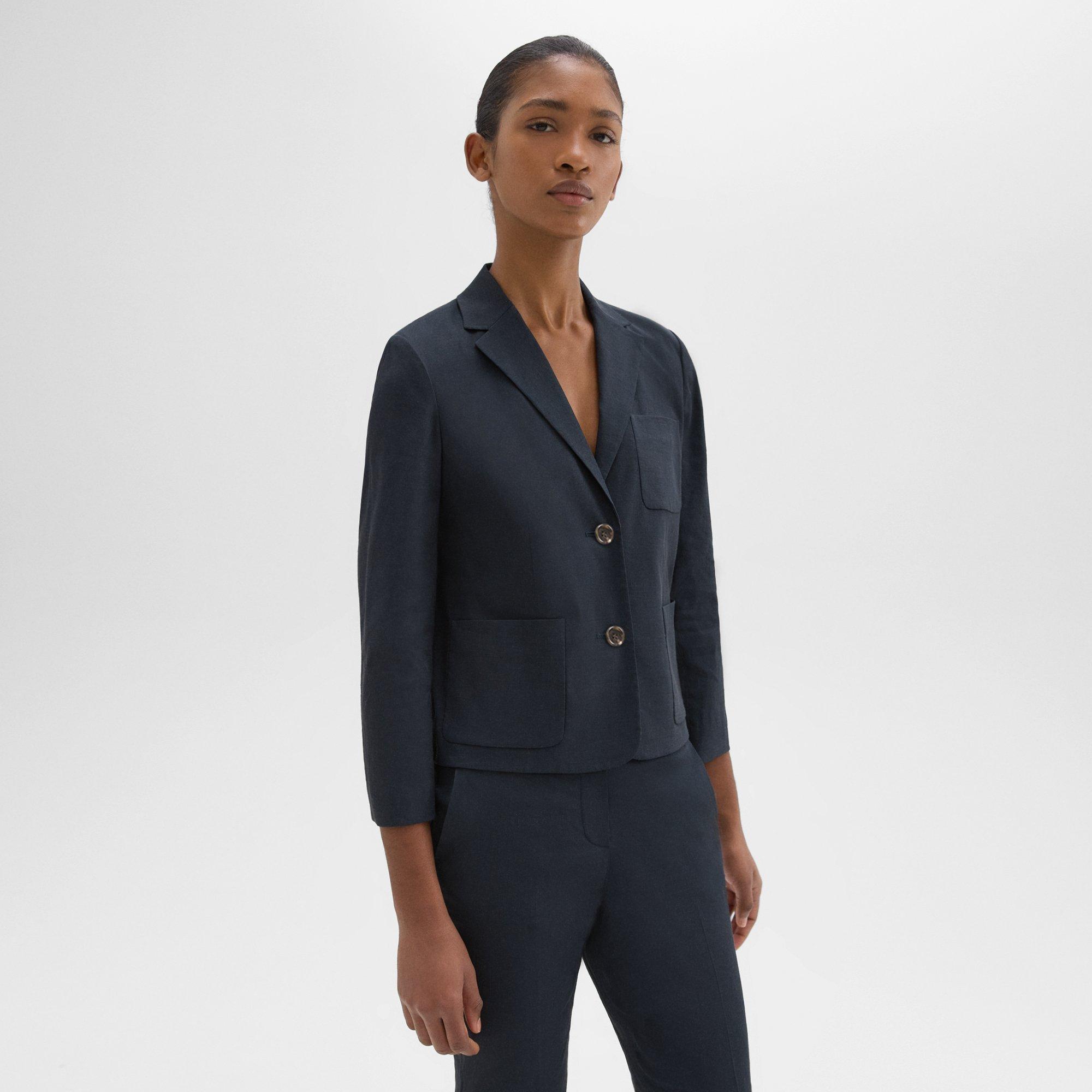 Boxy Patch Pocket Blazer in Good Linen