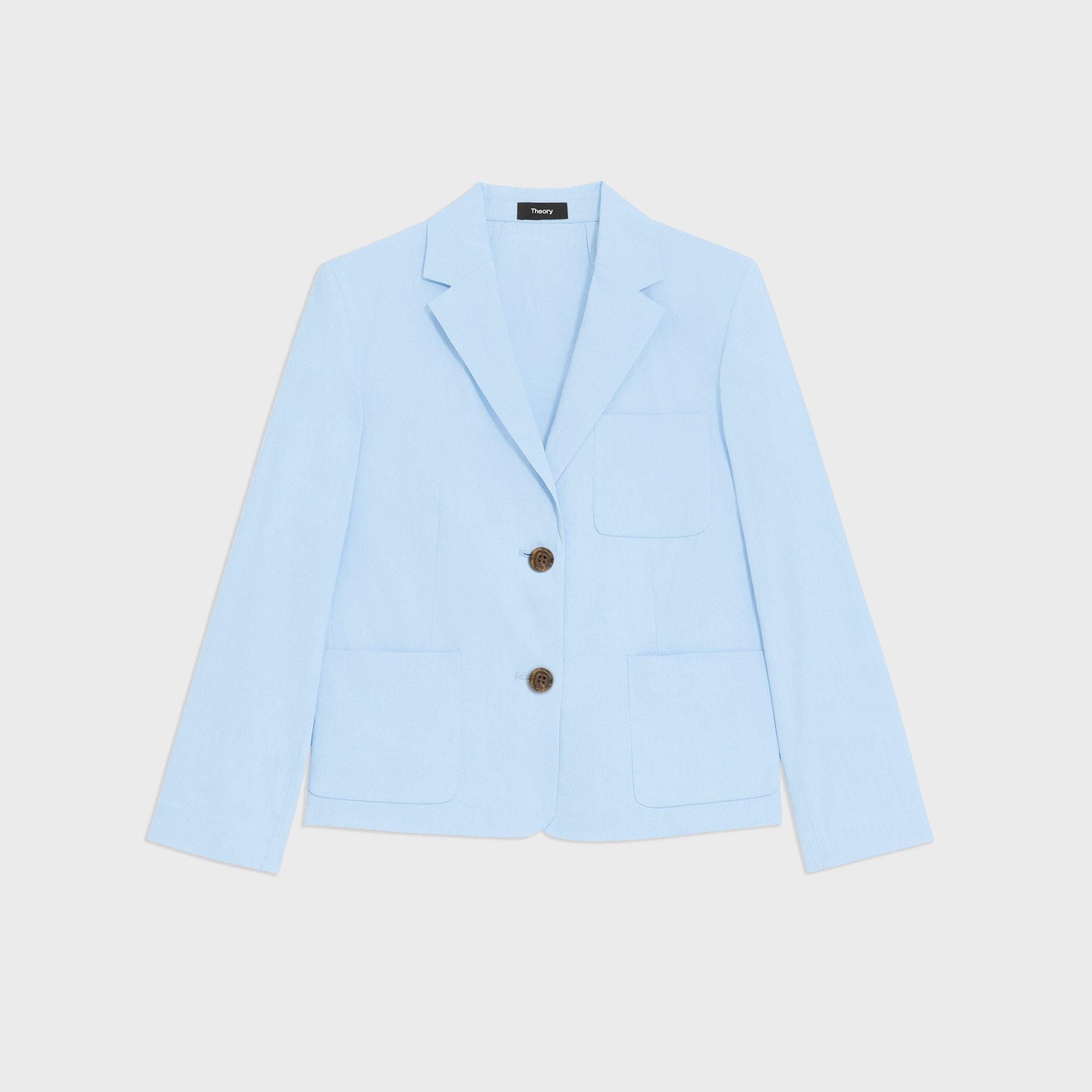 Boxy Patch Pocket Blazer in Good Linen