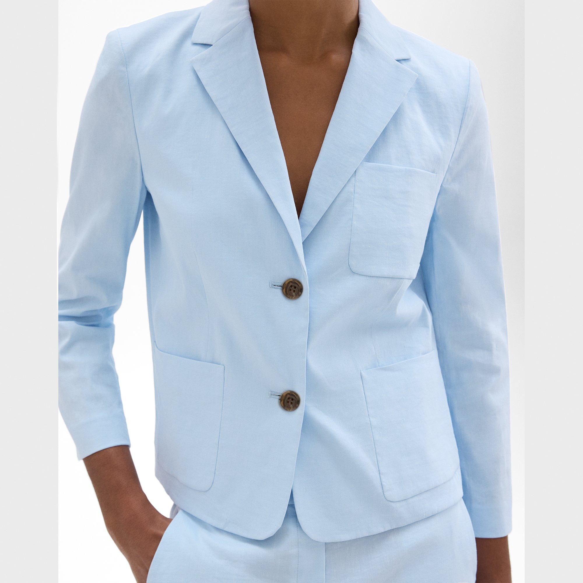 Boxy Patch Pocket Blazer in Good Linen