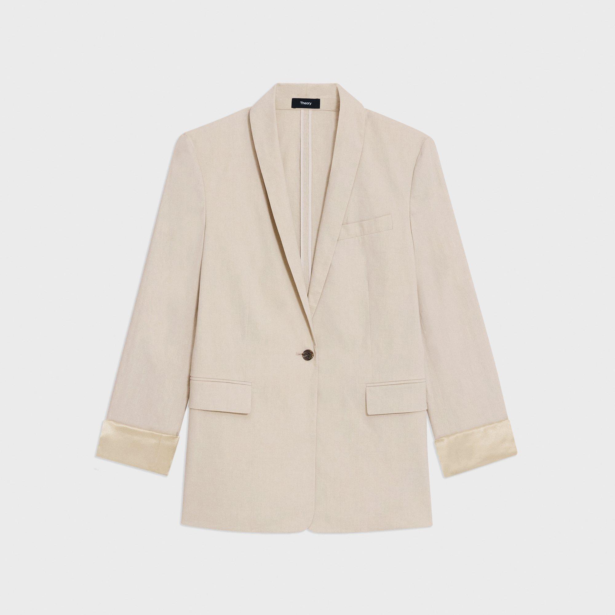 Rolled Sleeve Blazer in Good Linen