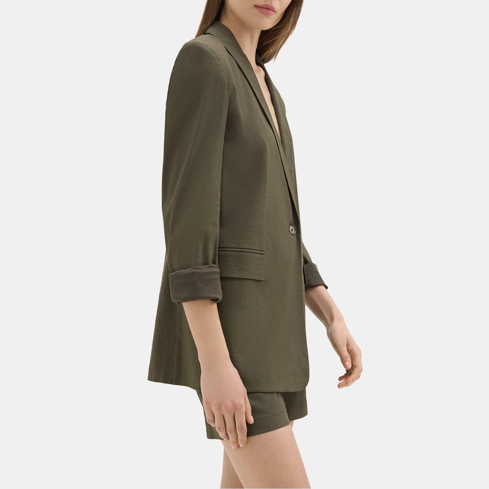 Rolled Sleeve Blazer in Good Linen