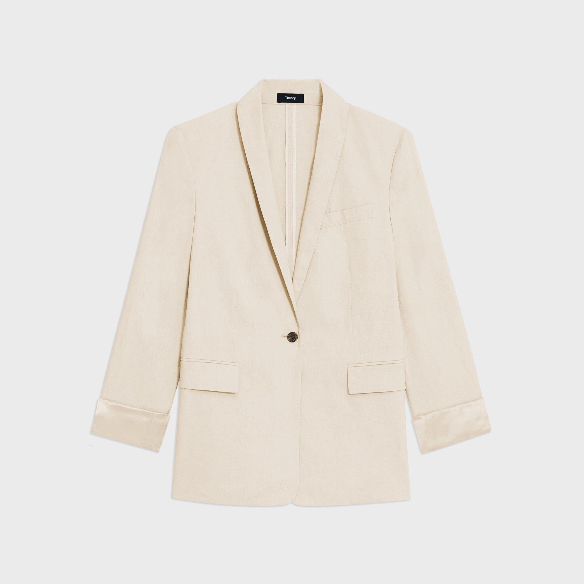 Blazer à Manches Retroussées en Good Linen