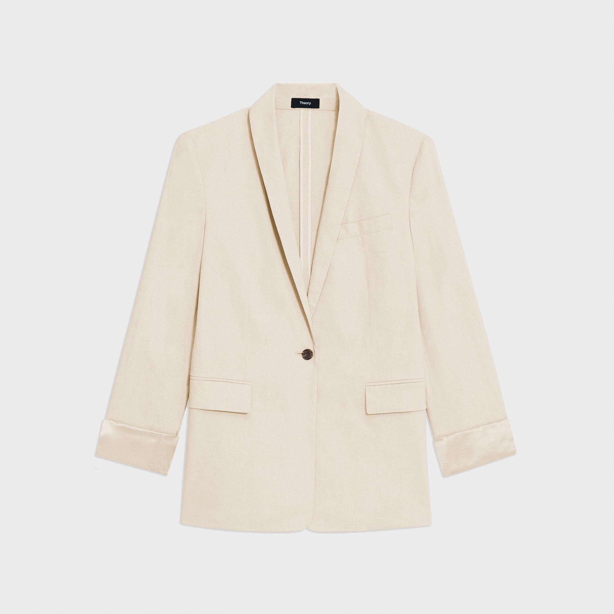 Rolled Sleeve Blazer in Good Linen