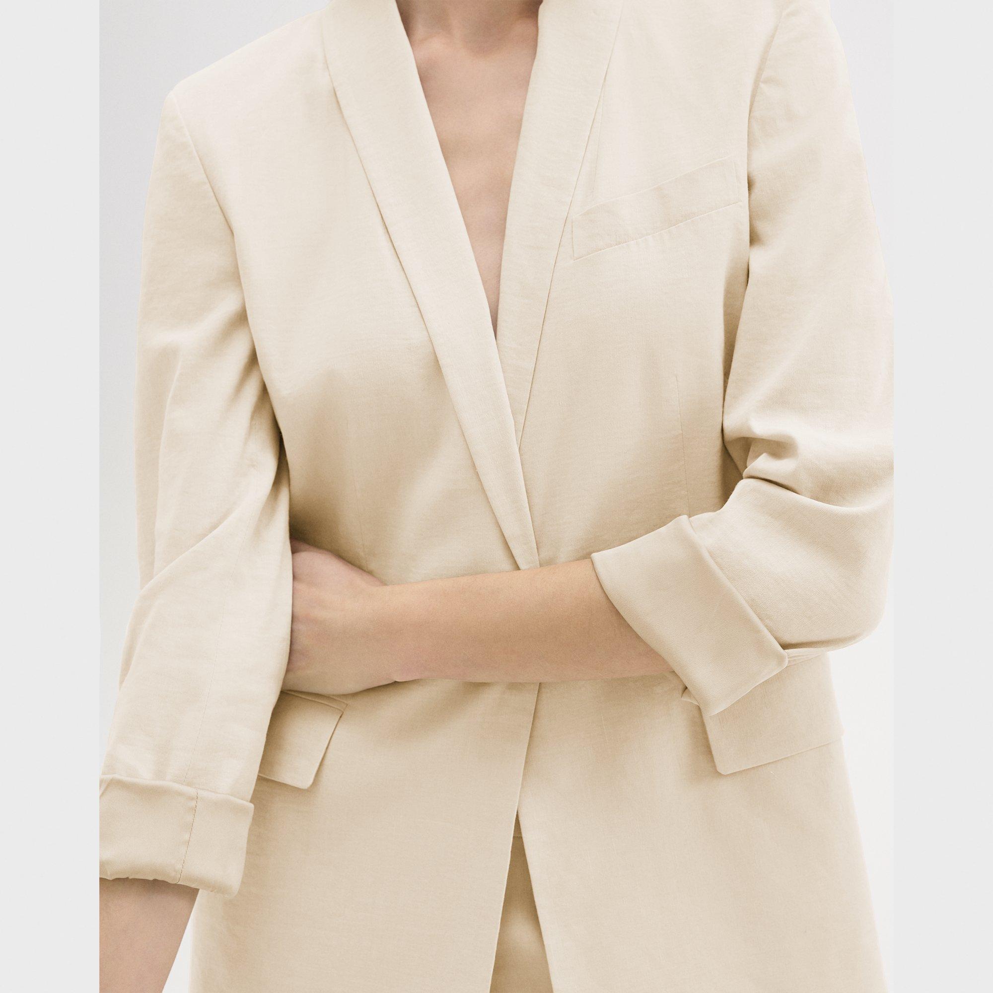 Rolled Sleeve Blazer in Good Linen