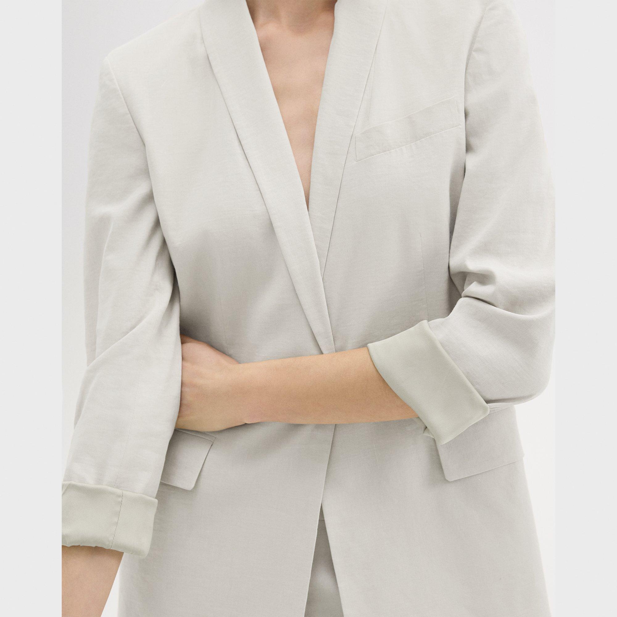 Rolled Sleeve Blazer in Good Linen