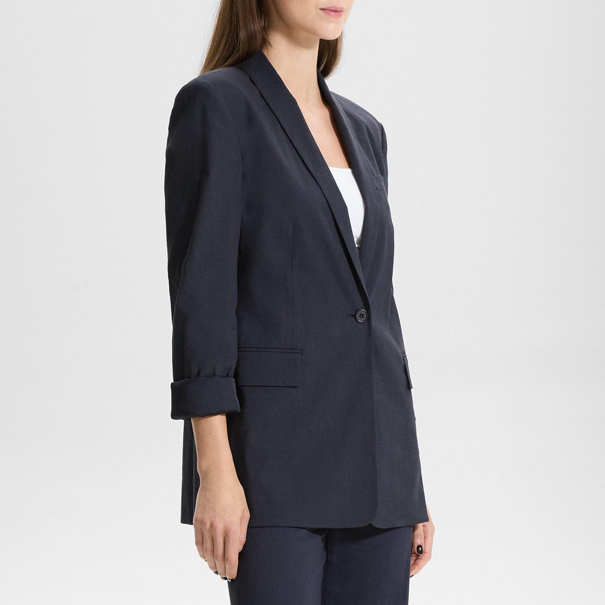 Rolled Sleeve Blazer in Good Linen