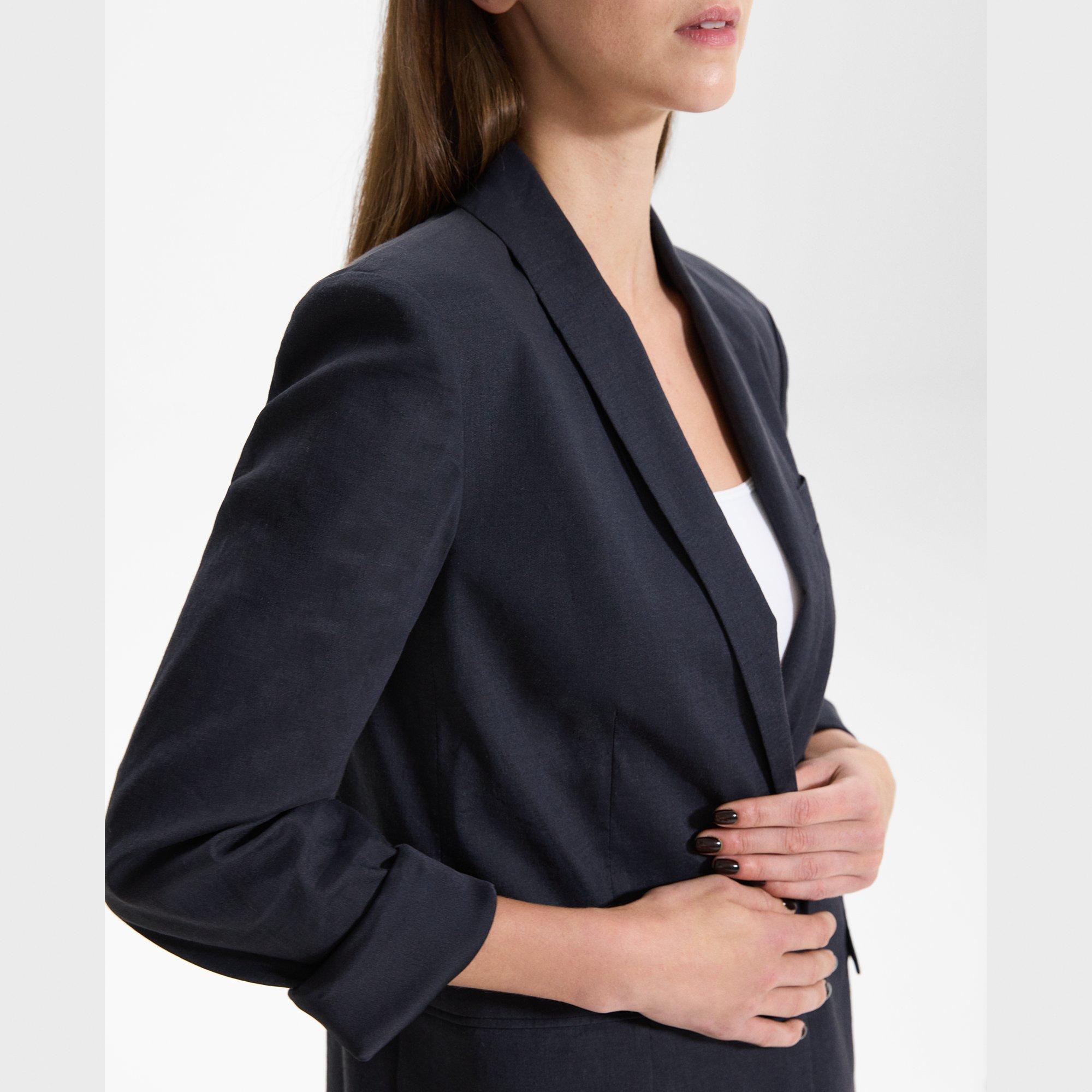 Rolled Sleeve Blazer in Good Linen