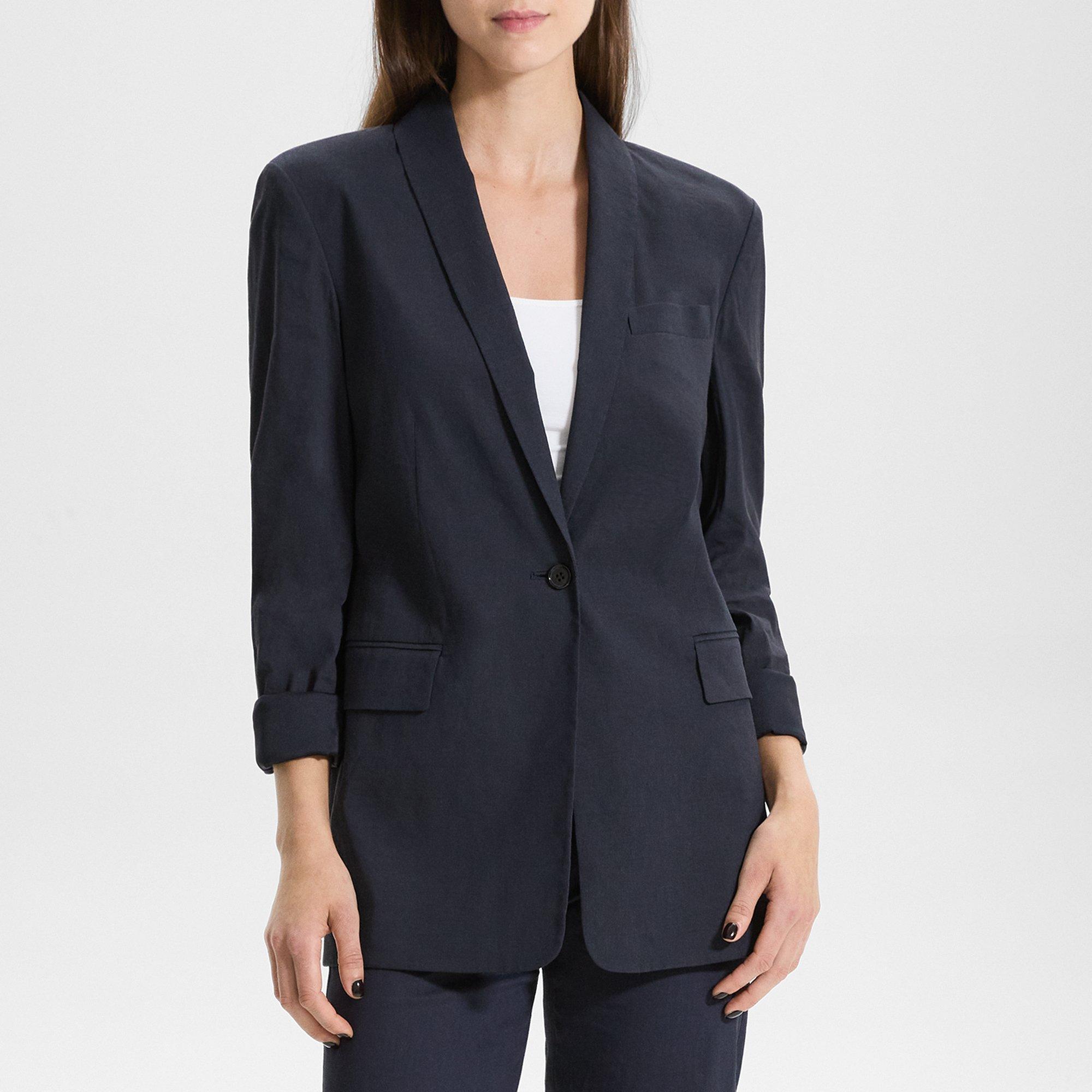 Rolled Sleeve Blazer in Good Linen