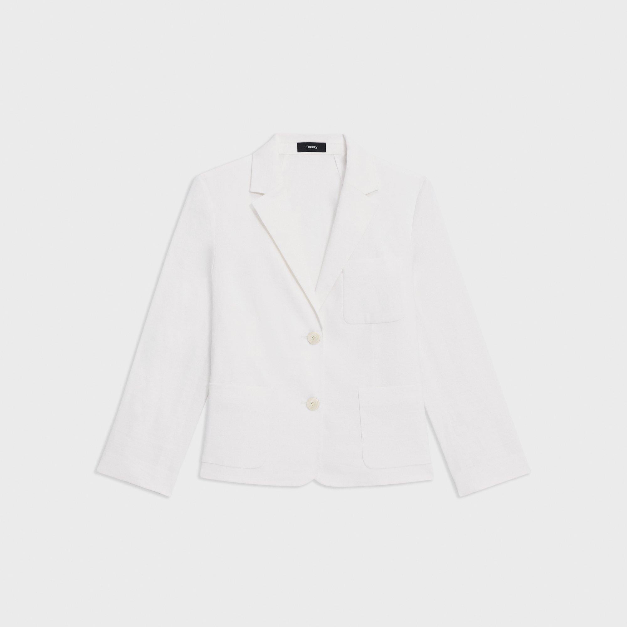 Boxy Patch Pocket Blazer in Good Linen