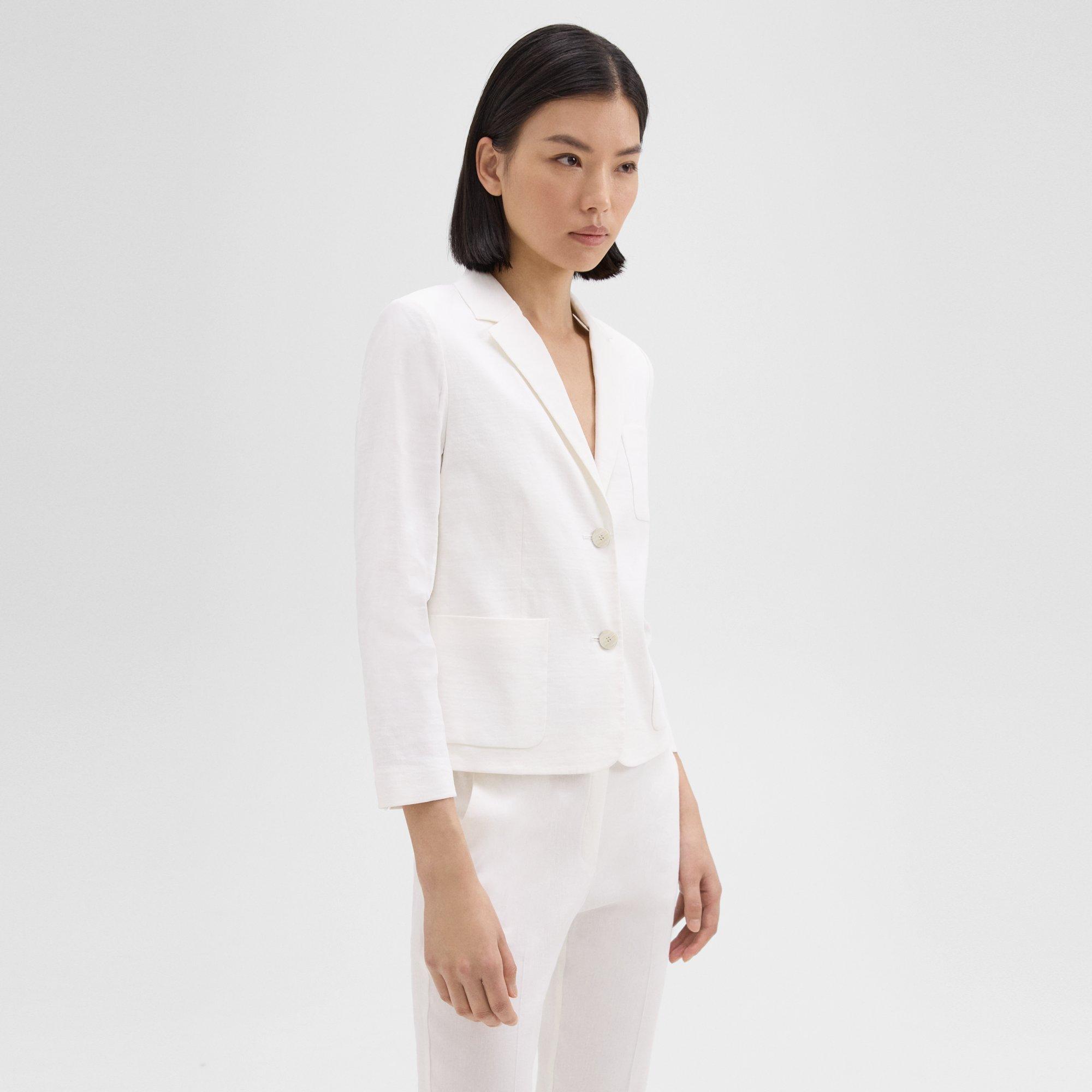 Boxy Patch Pocket Blazer in Good Linen