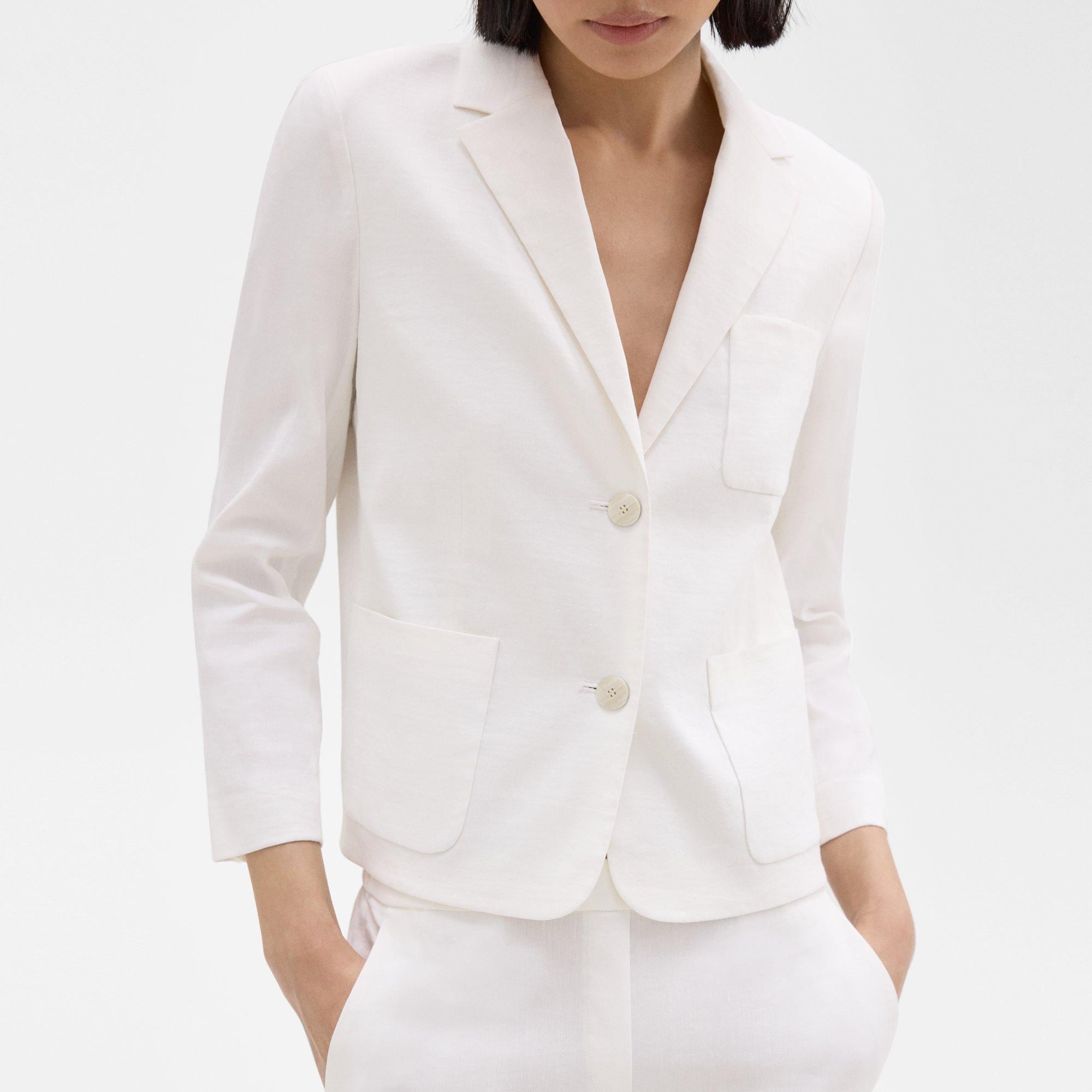 Boxy Patch Pocket Blazer in Good Linen