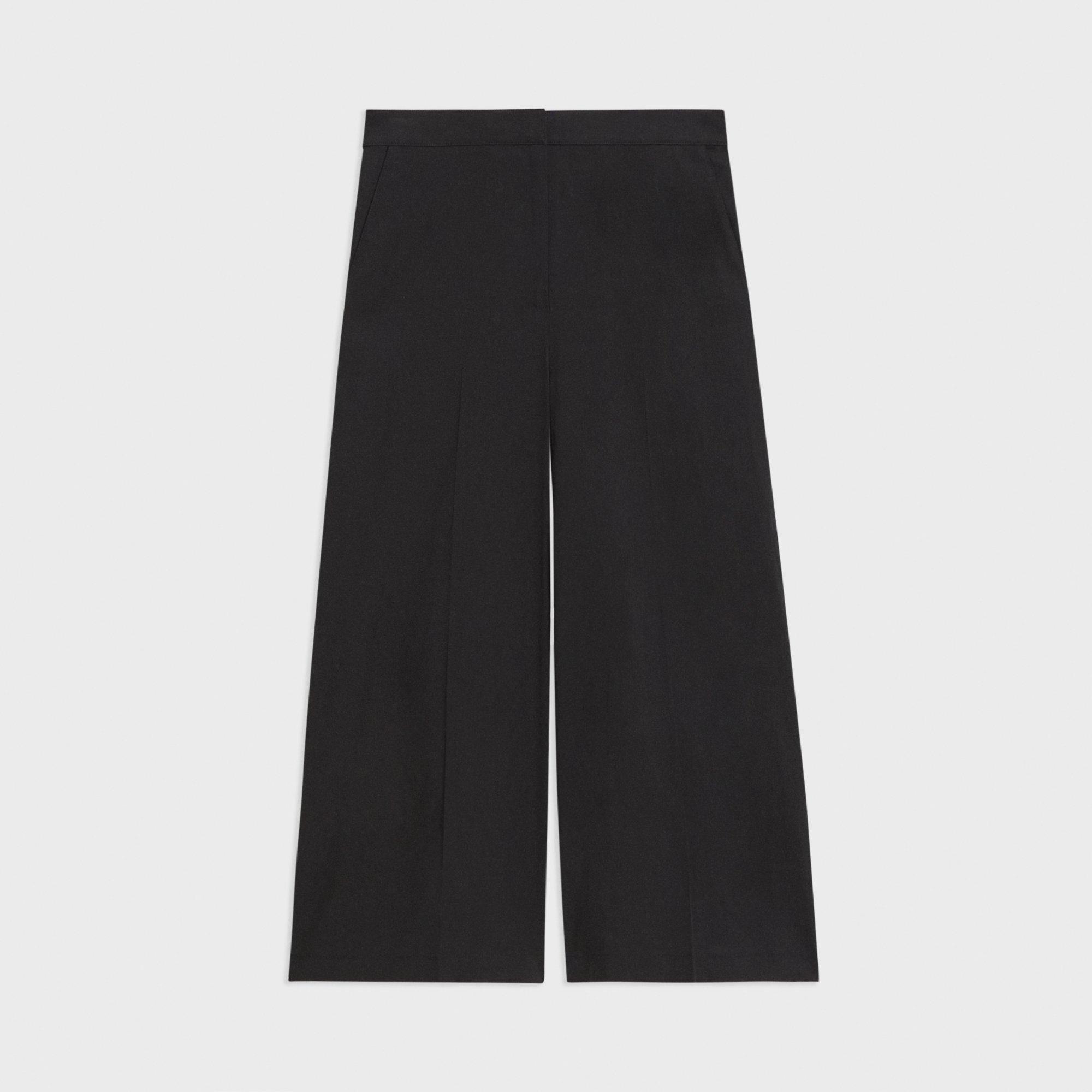 Good Linen Cropped Wide-Leg Pant | Theory