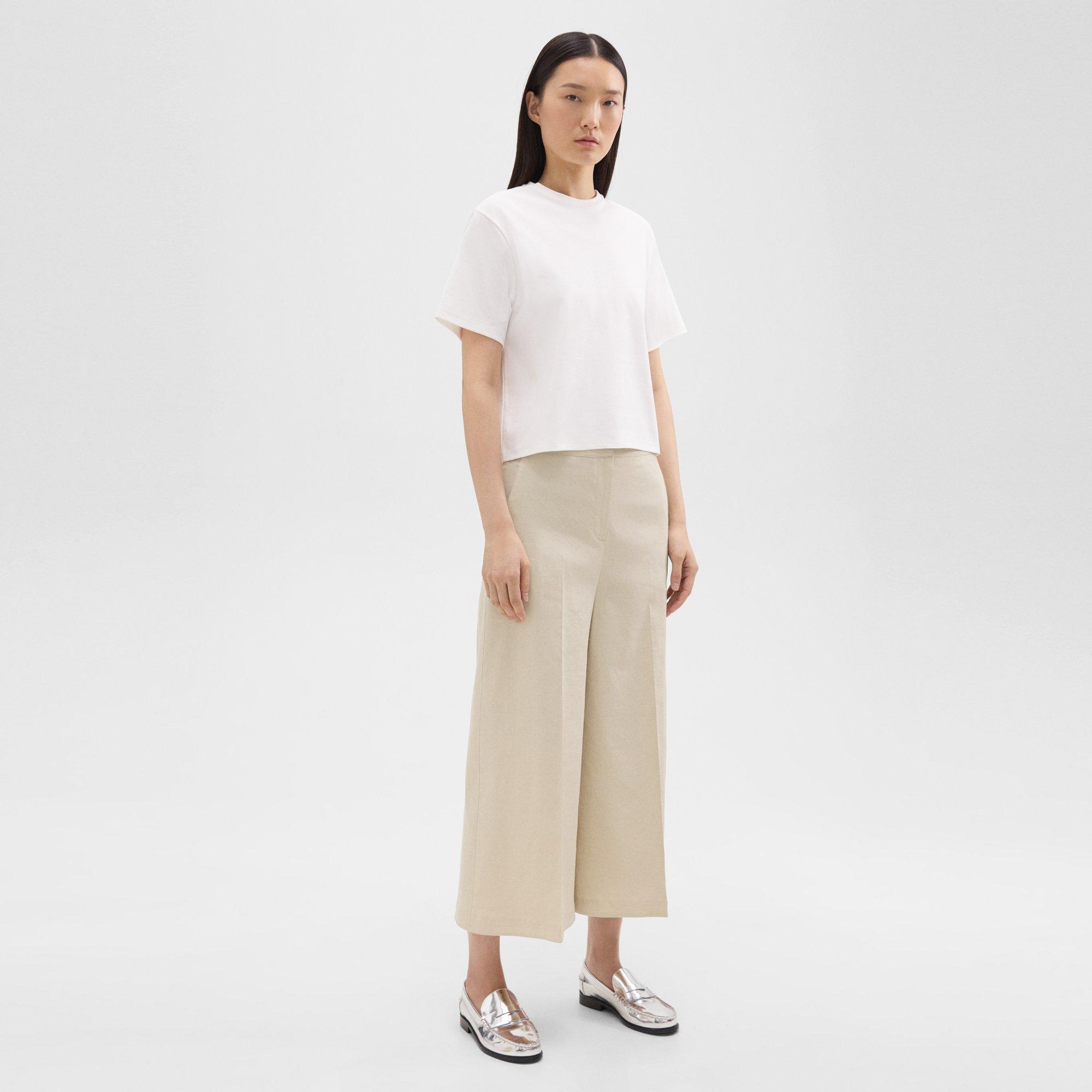 Cropped Wide-Leg Pant in Good Linen