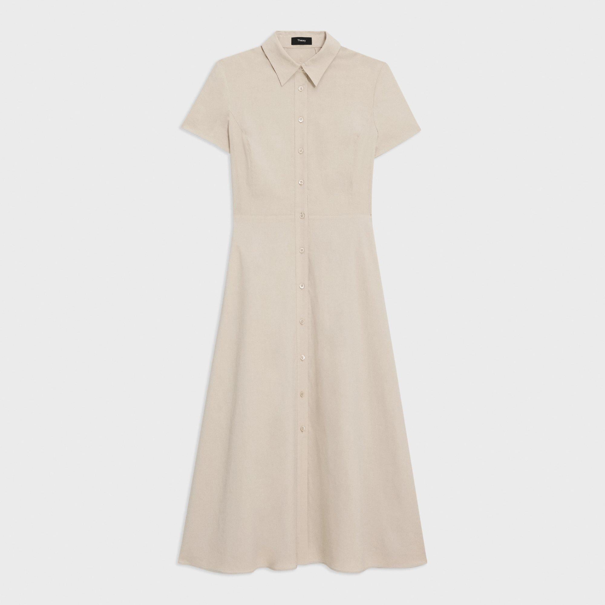 Midi Shirt Dress in Good Linen