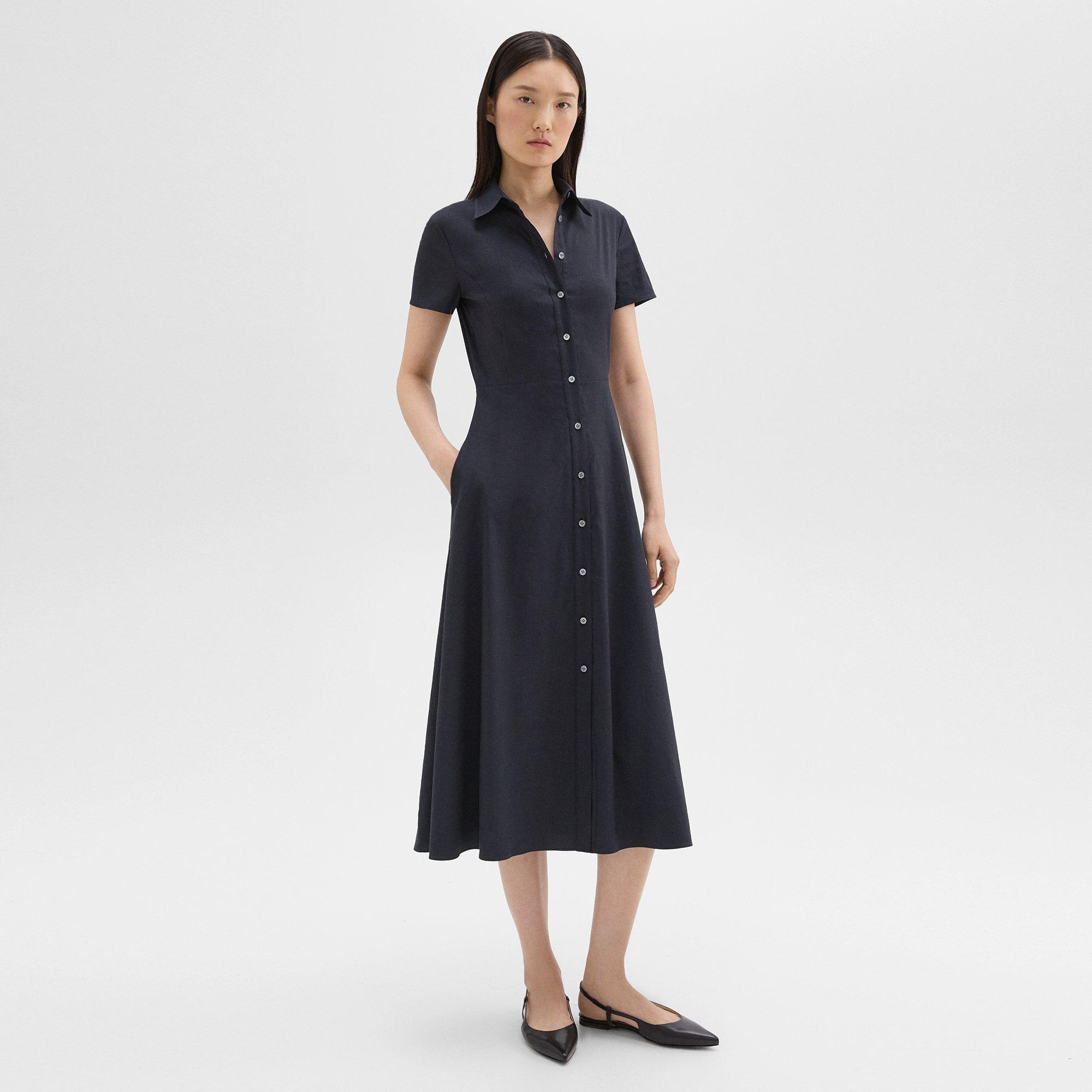 Midi Shirt Dress in Good Linen