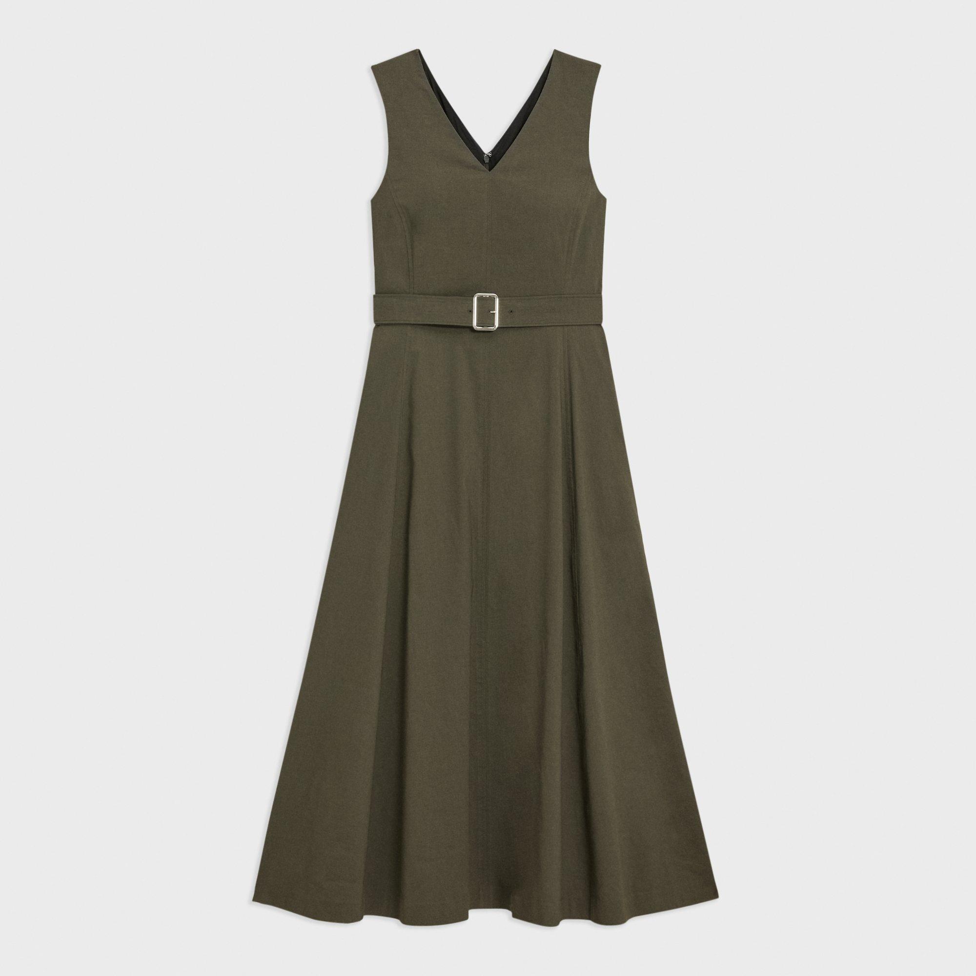 V-Neck Volume Dress in Good Linen