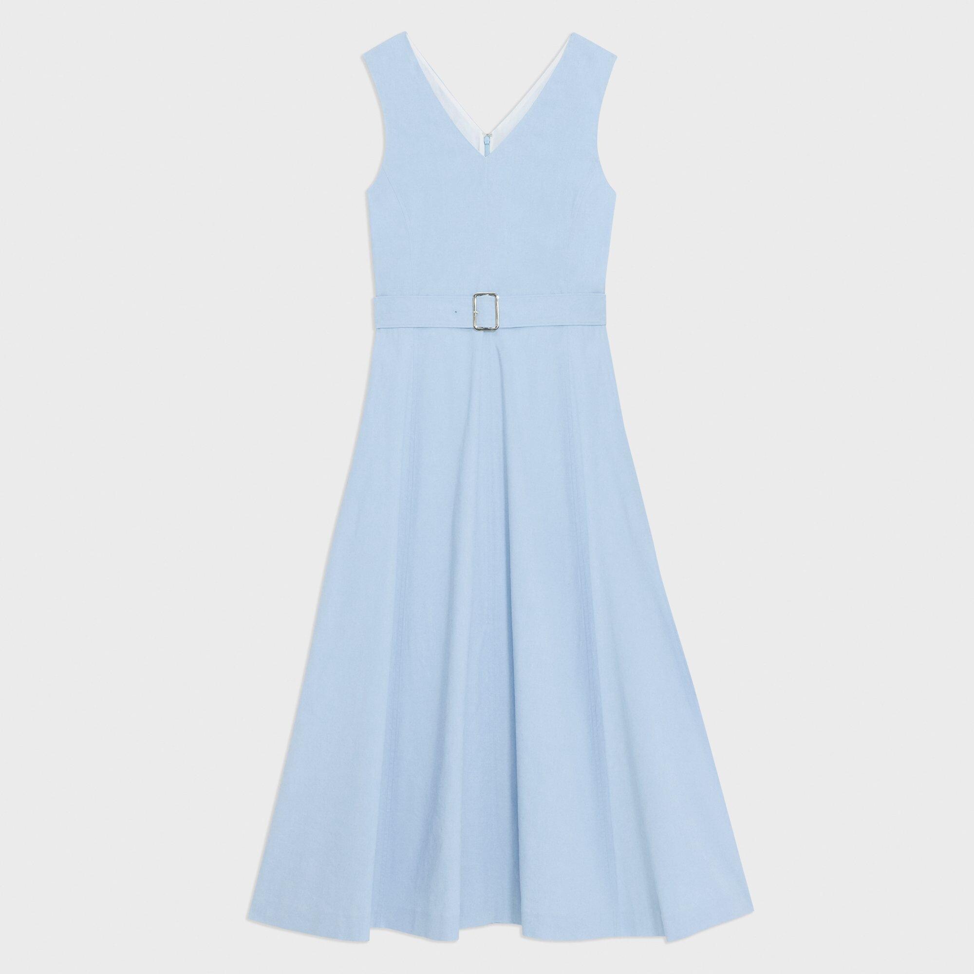 V-Neck Volume Dress in Good Linen