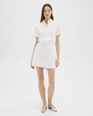 띠어리 Theory A-Line Dress in Good Linen,WHITE