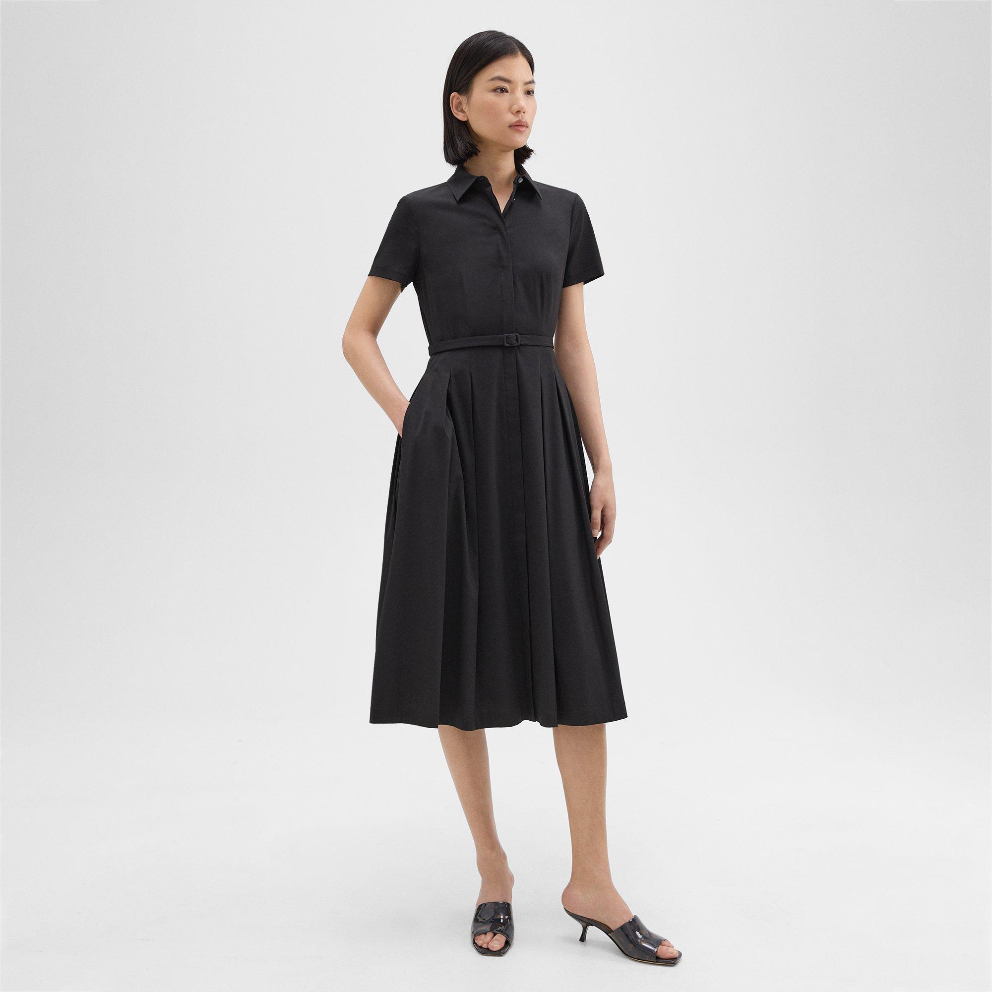 Good Cotton Short-Sleeve Shirt Dress | Theory