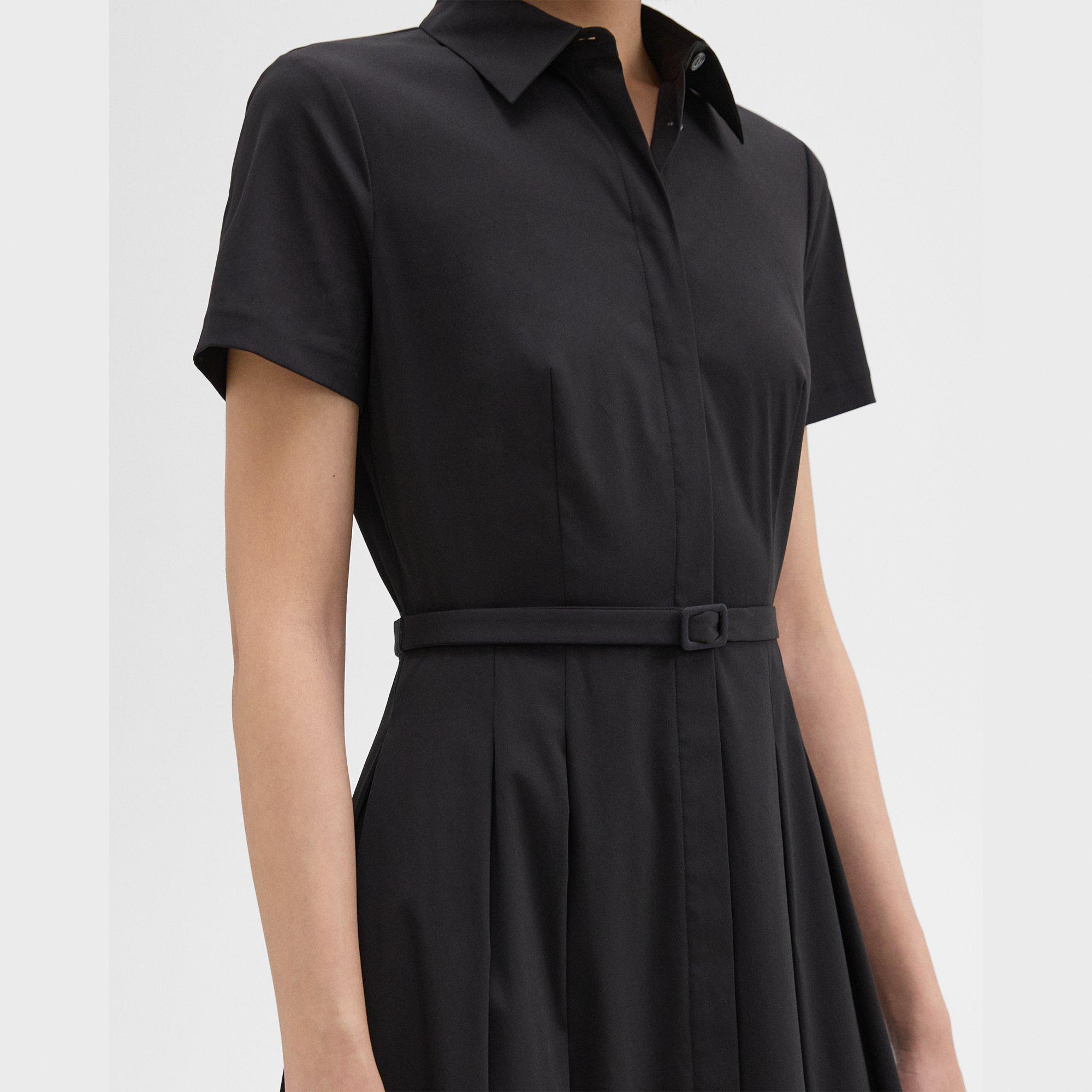 Short-Sleeve Shirt Dress in Good Cotton