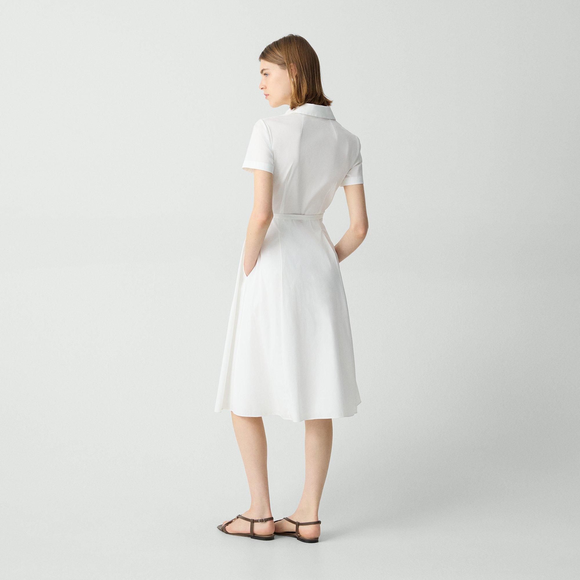 Short-Sleeve Shirt Dress in Good Cotton