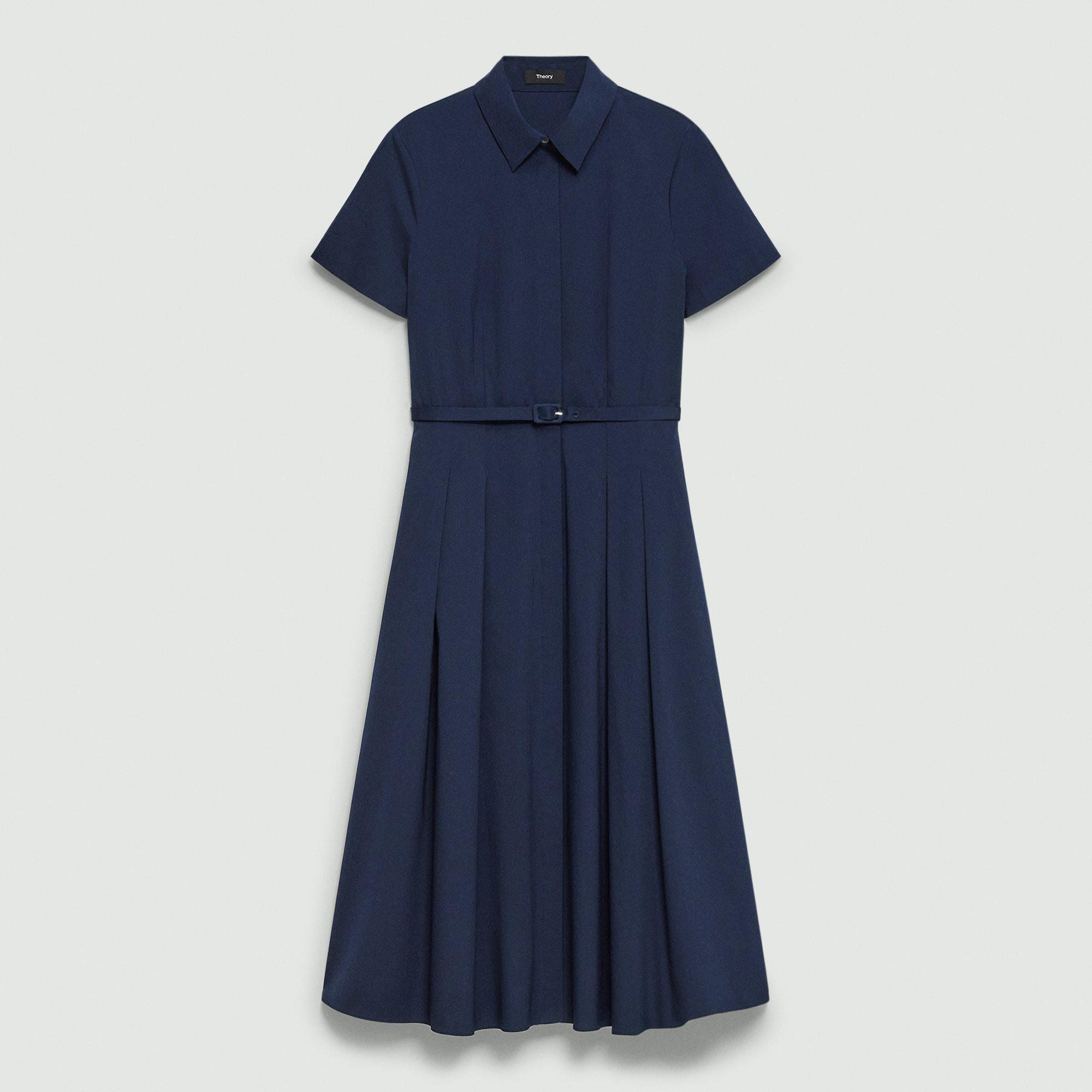 Short-Sleeve Shirt Dress in Good Cotton