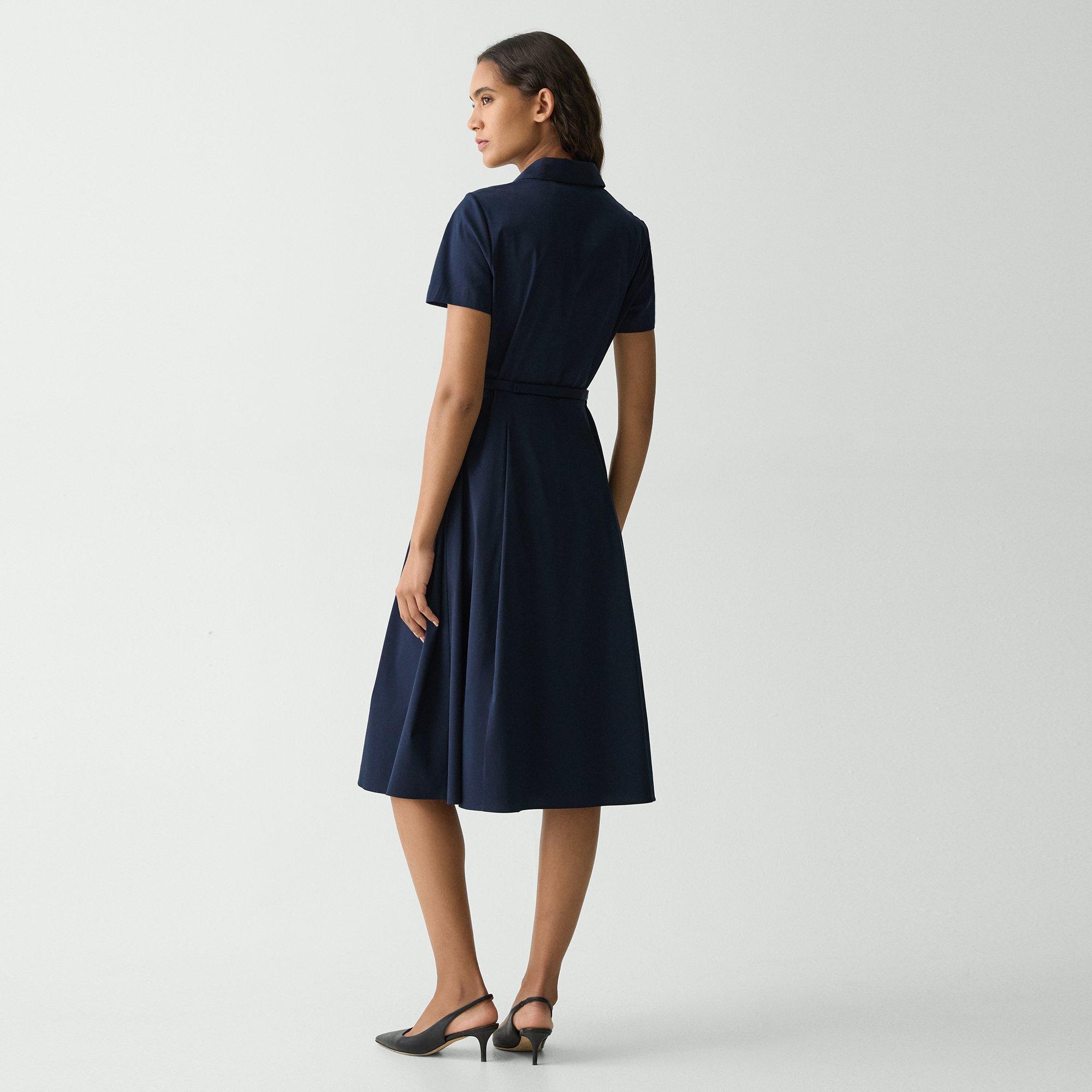 Short-Sleeve Shirt Dress in Good Cotton