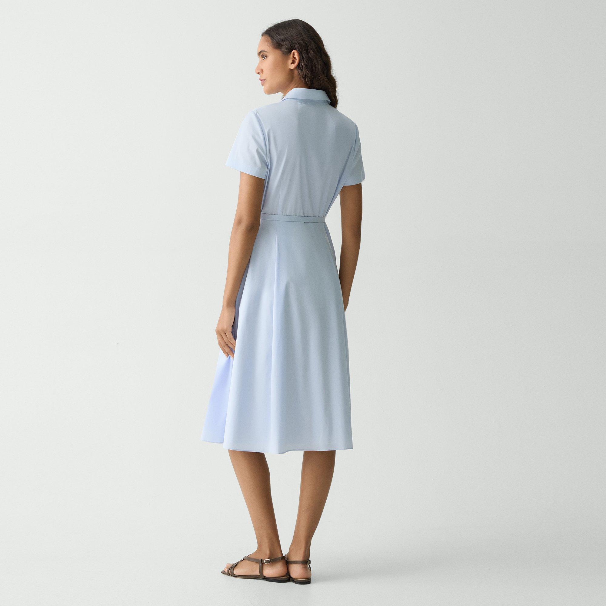 Short-Sleeve Shirt Dress in Good Cotton