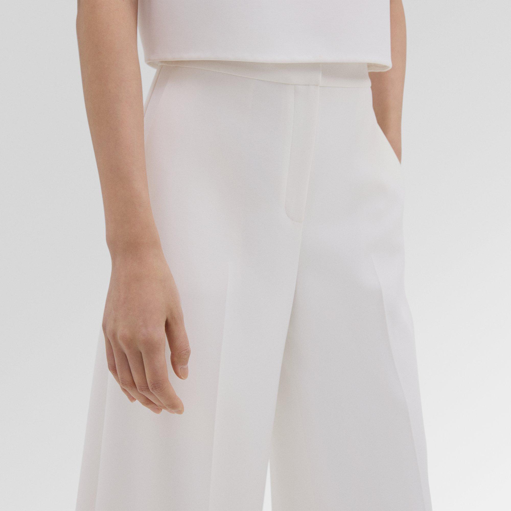 Cropped Wide-Leg Pant in Crepe