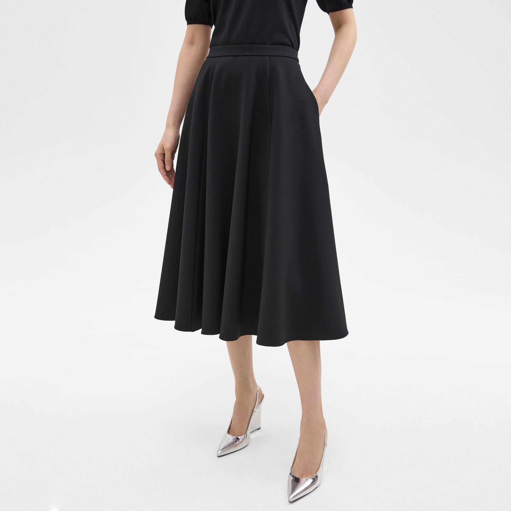 Crepe Full Midi Skirt | Theory