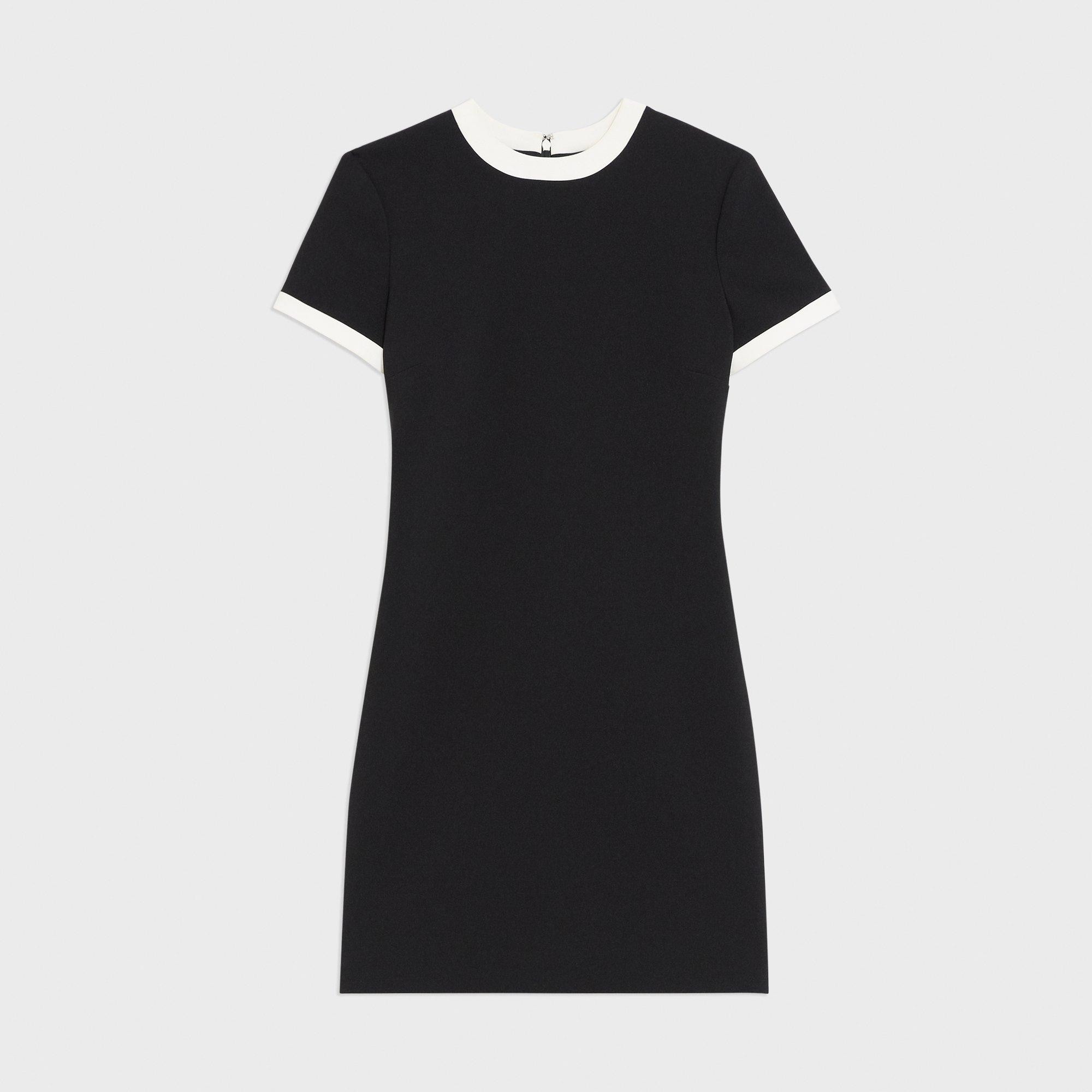 Short-Sleeve Dress in Crepe