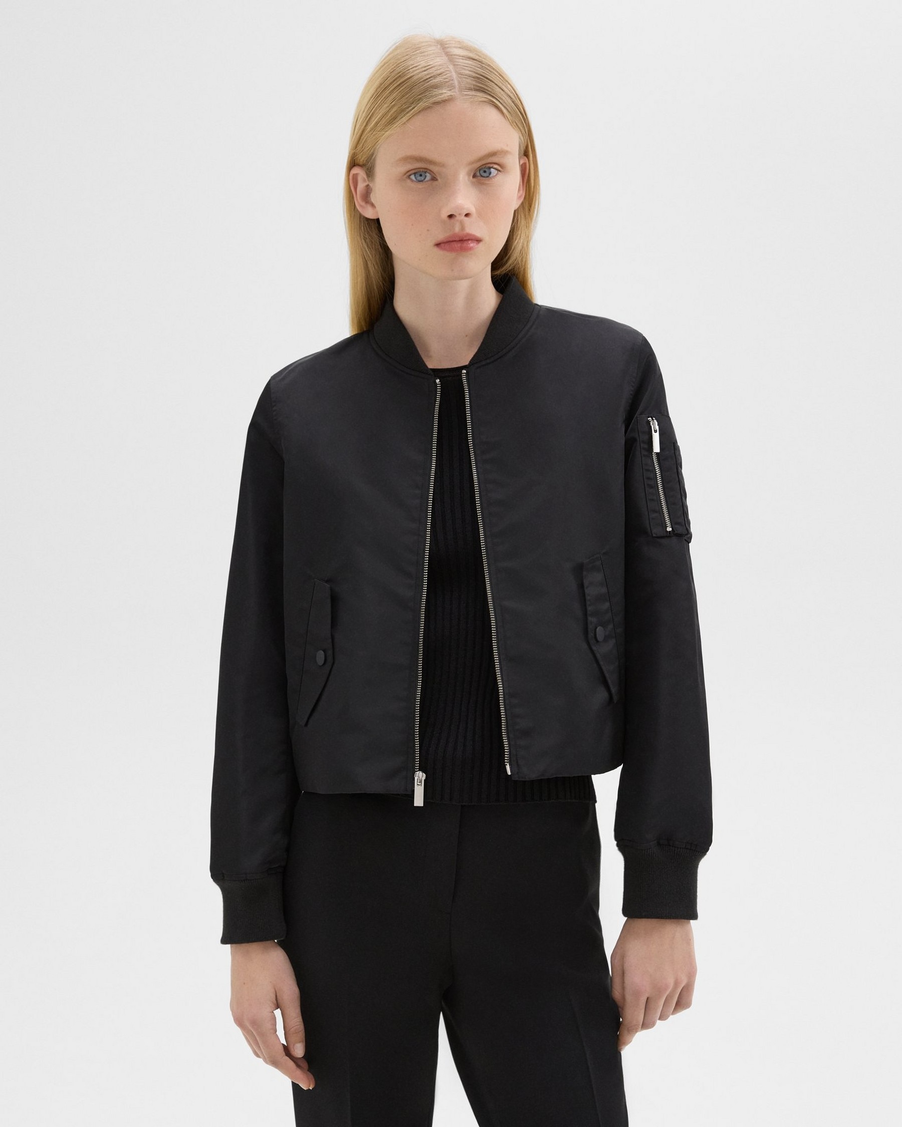 A-Line Flight Jacket in Recycled Nylon