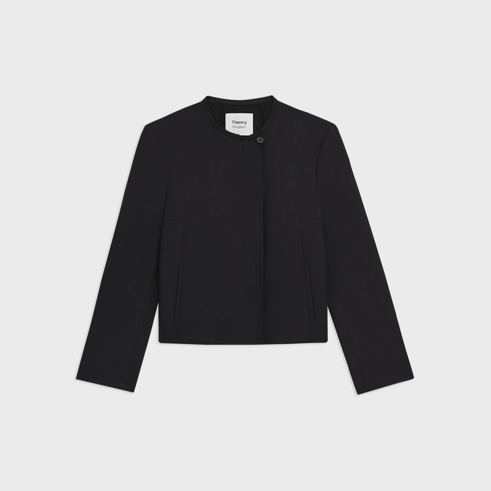 Wool Gabardine Cropped Jacket