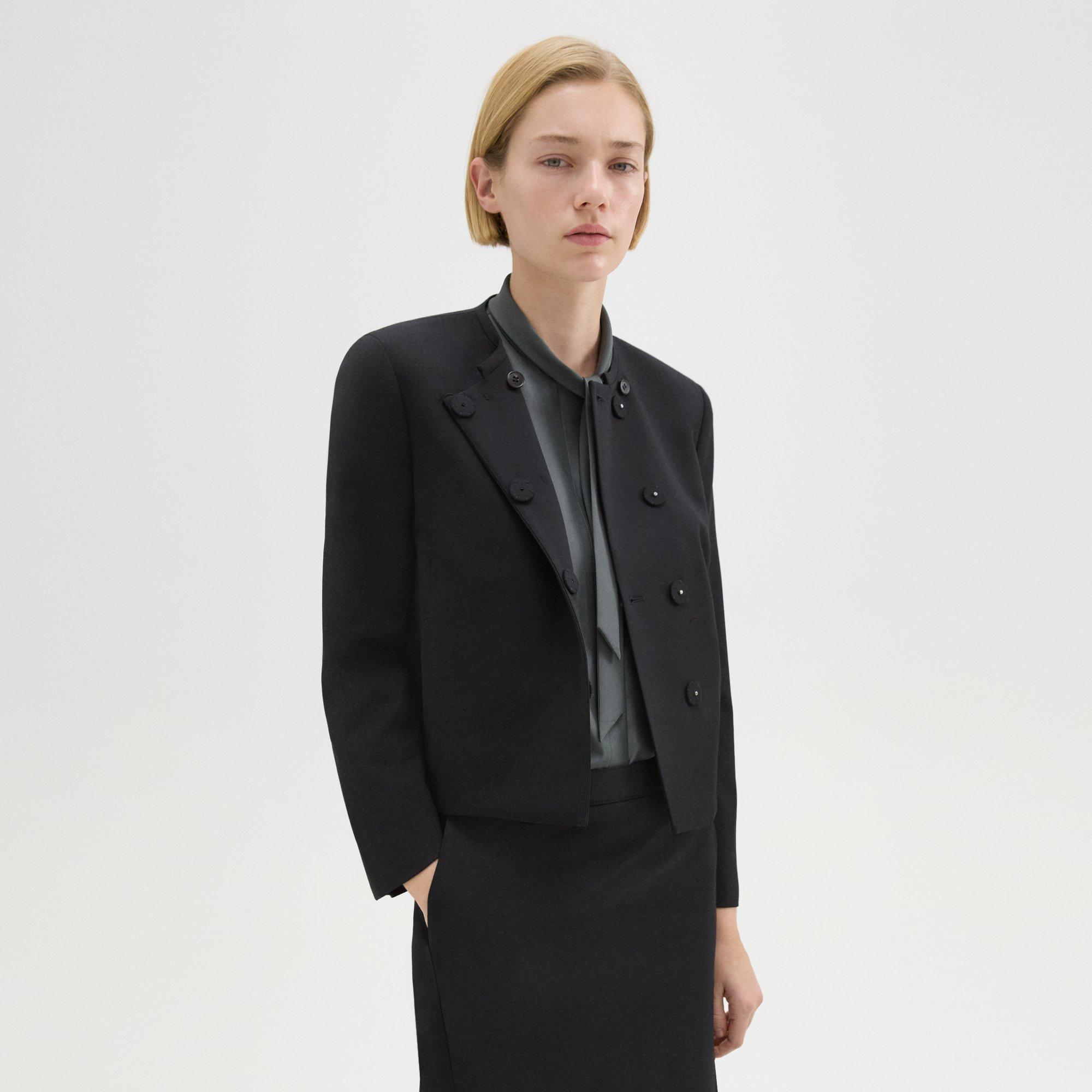 Wool Gabardine Cropped Jacket