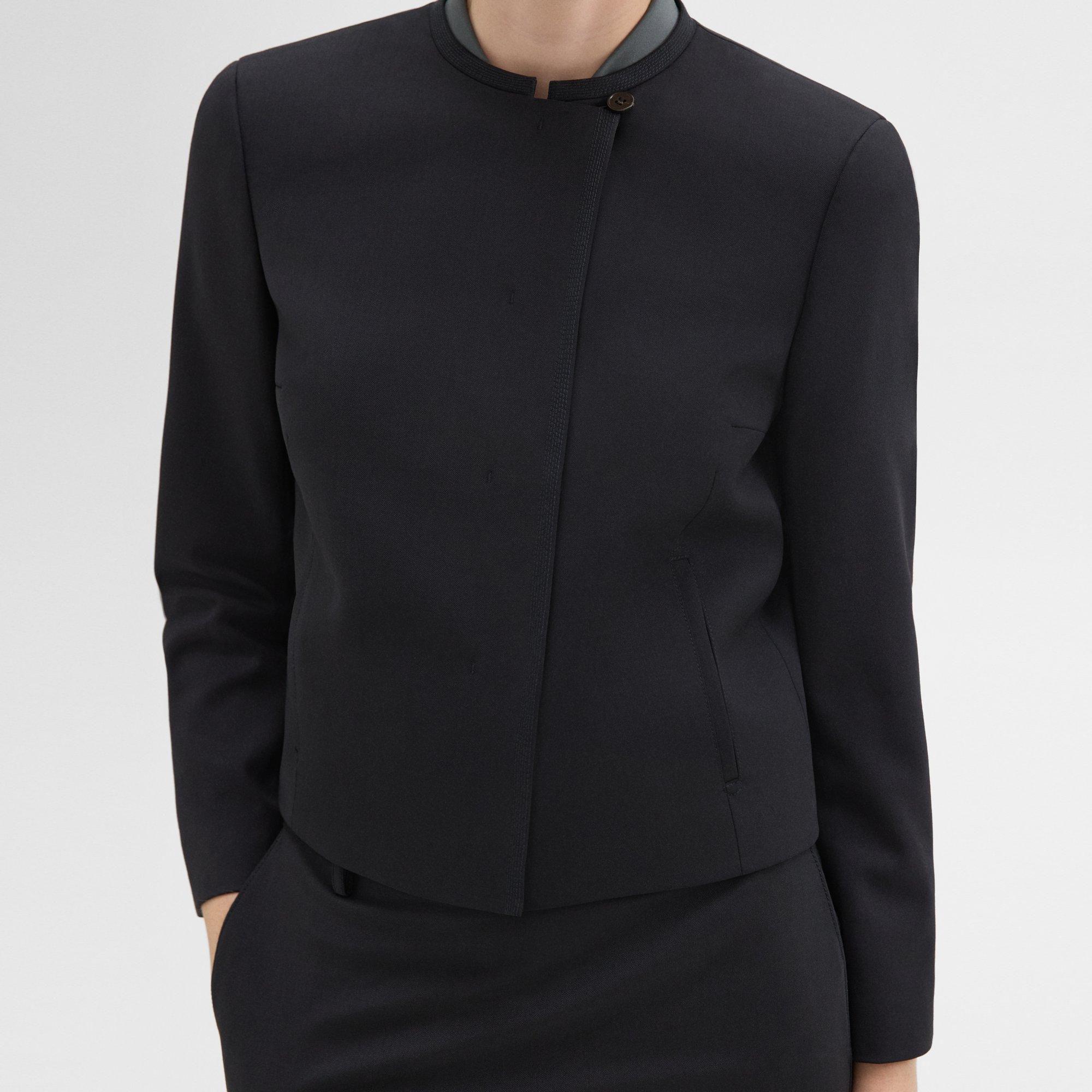 Wool Gabardine Cropped Jacket