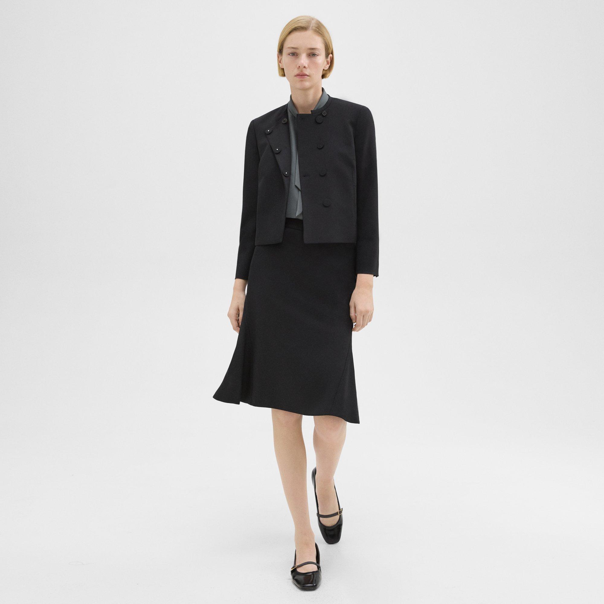 Wool Gabardine Cropped Jacket
