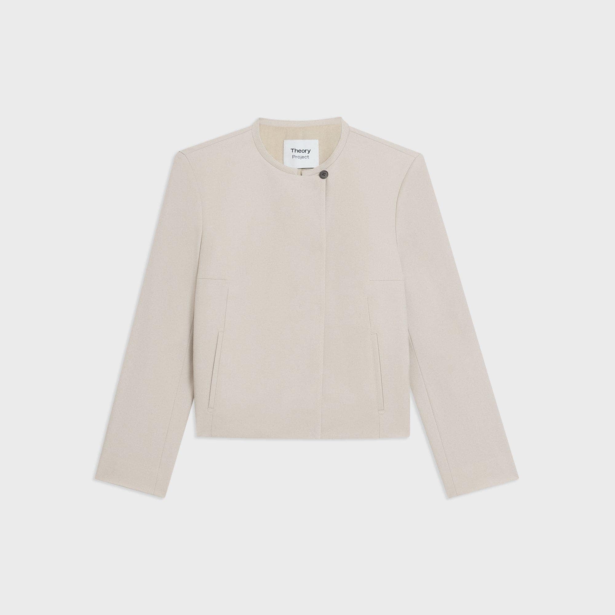 Wool Gabardine Cropped Jacket