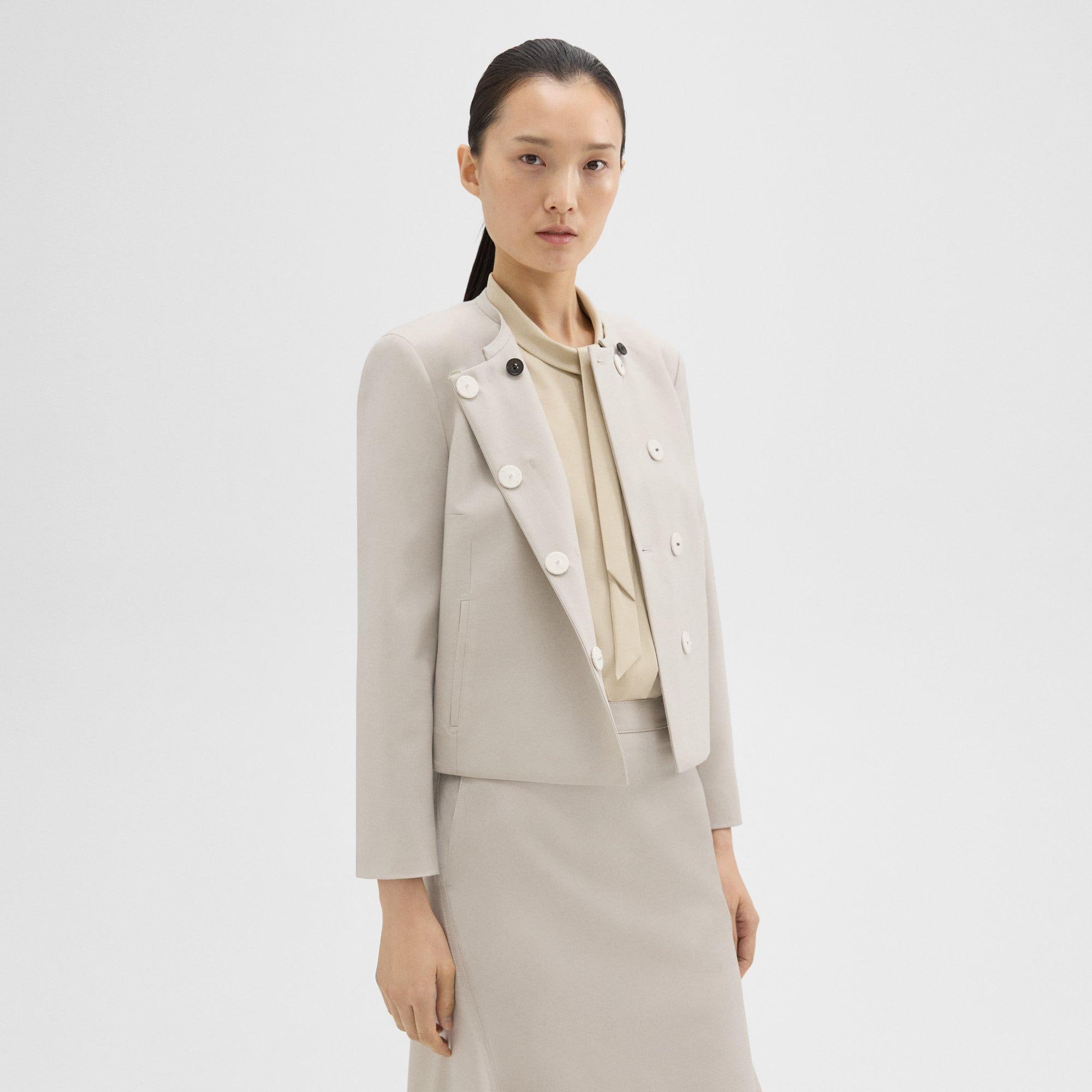 Wool Gabardine Cropped Jacket