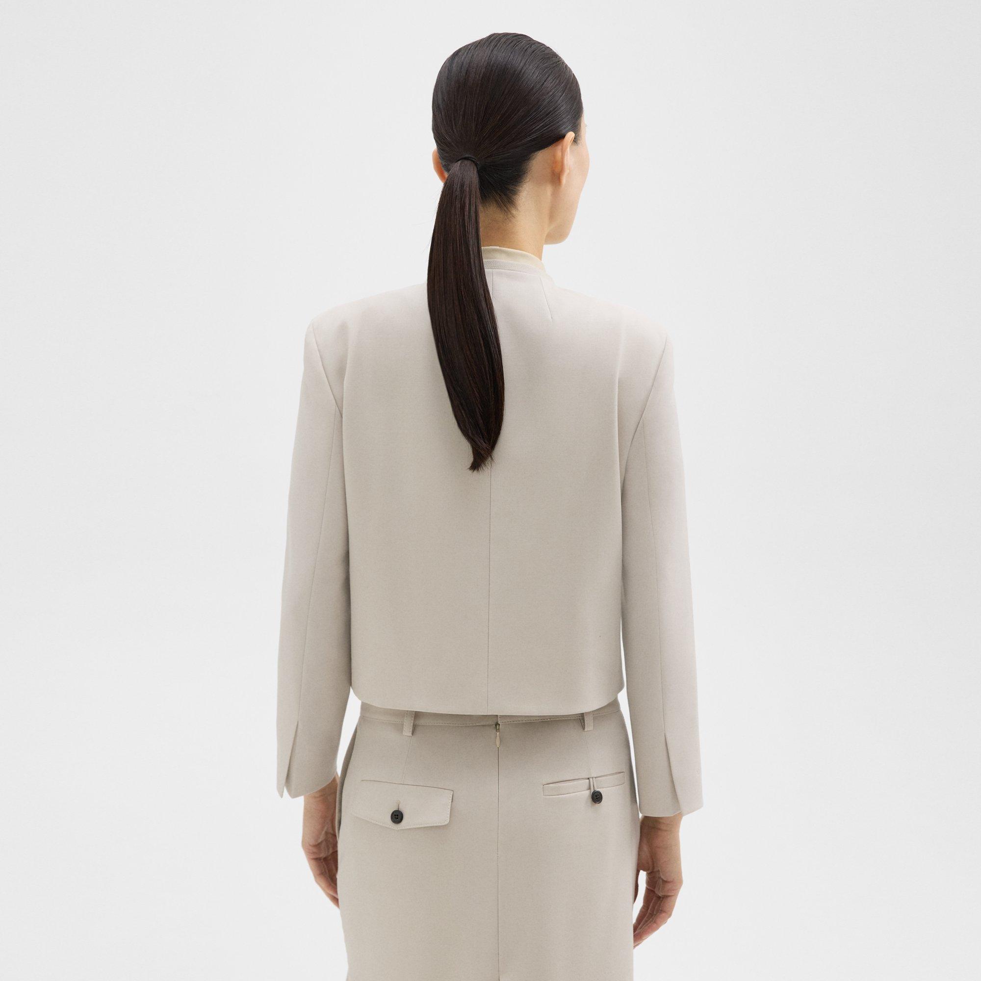 Wool Gabardine Cropped Jacket