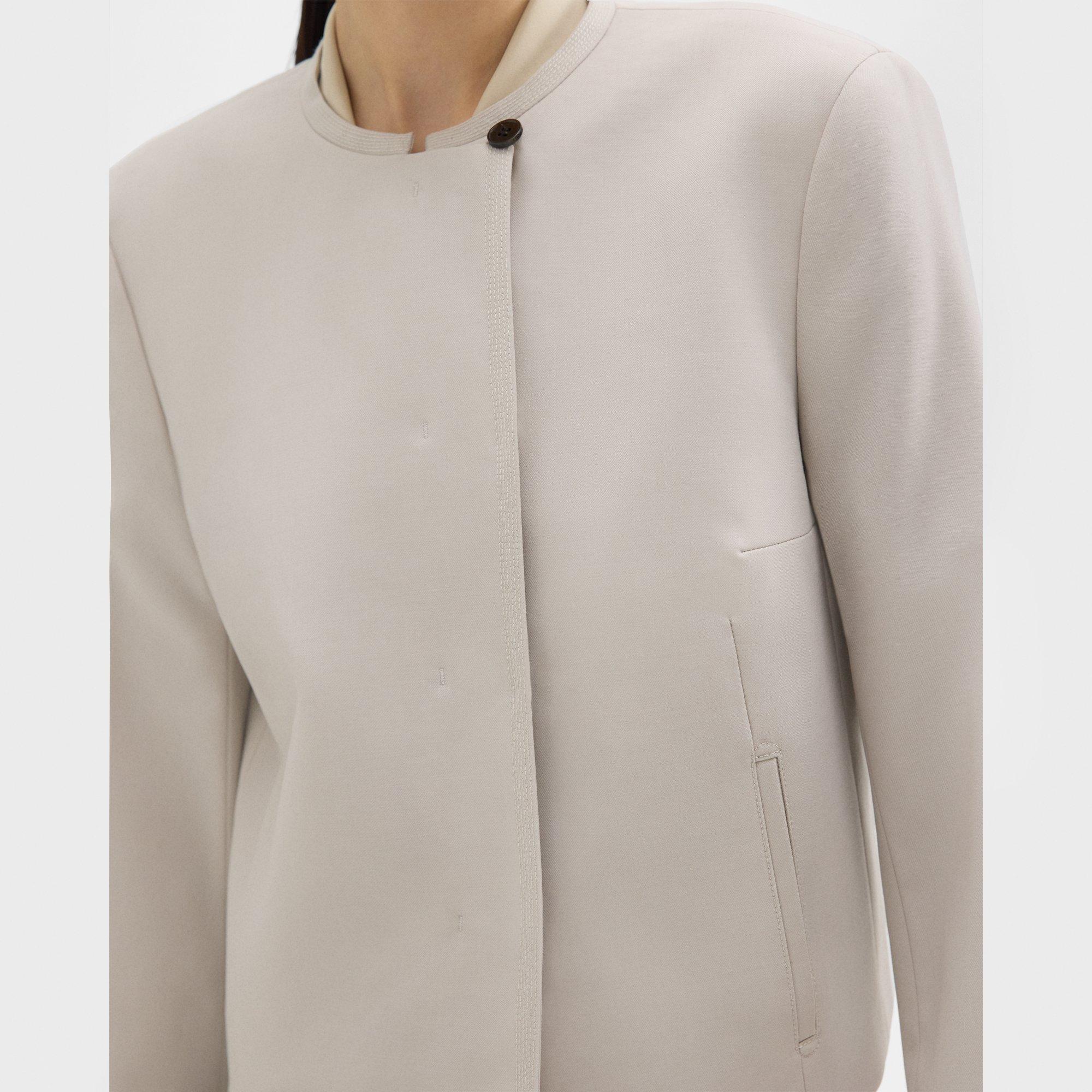 Wool Gabardine Cropped Jacket