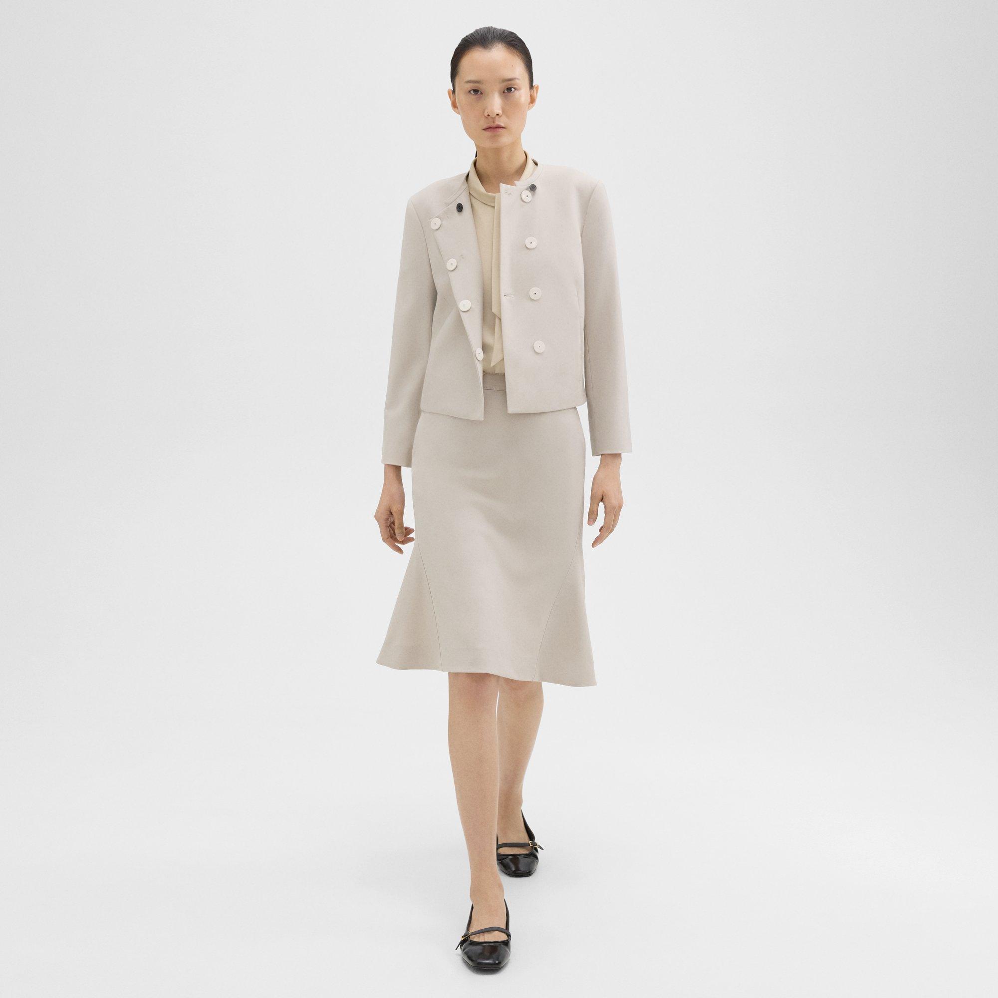 Wool Gabardine Cropped Jacket