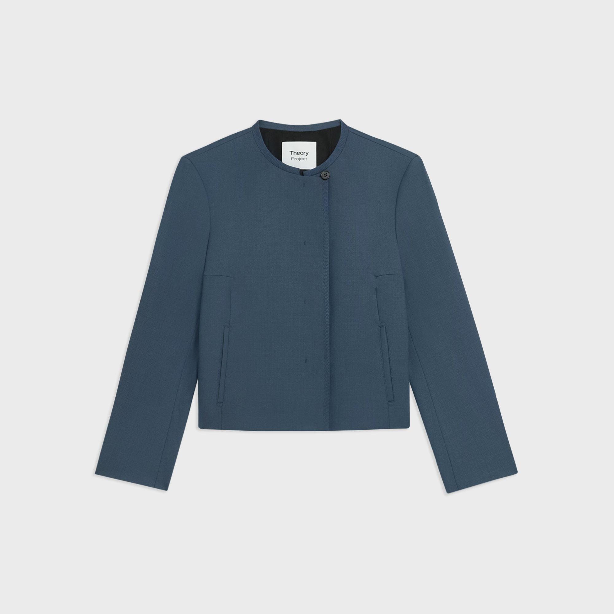 Wool Gabardine Cropped Jacket