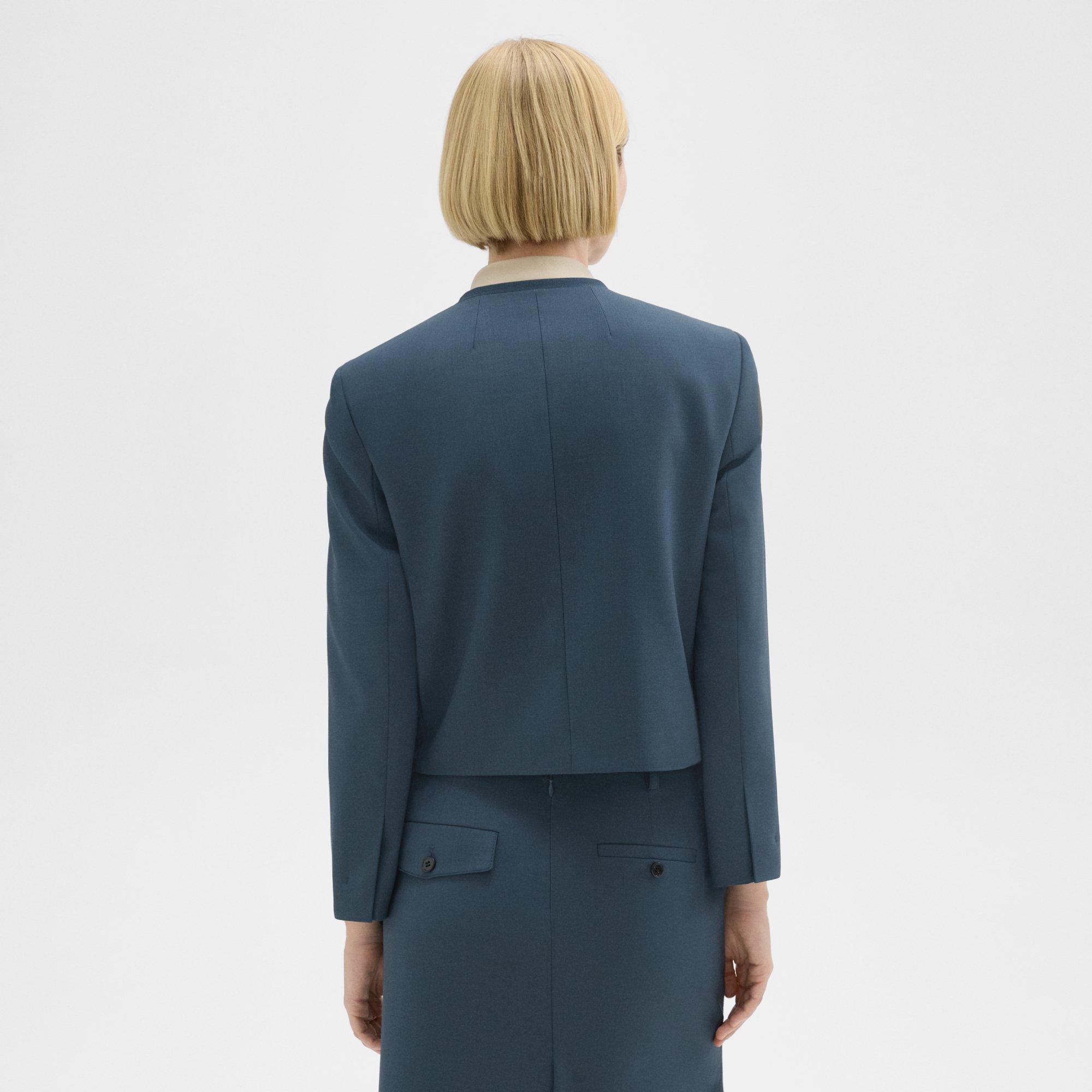 Wool Gabardine Cropped Jacket