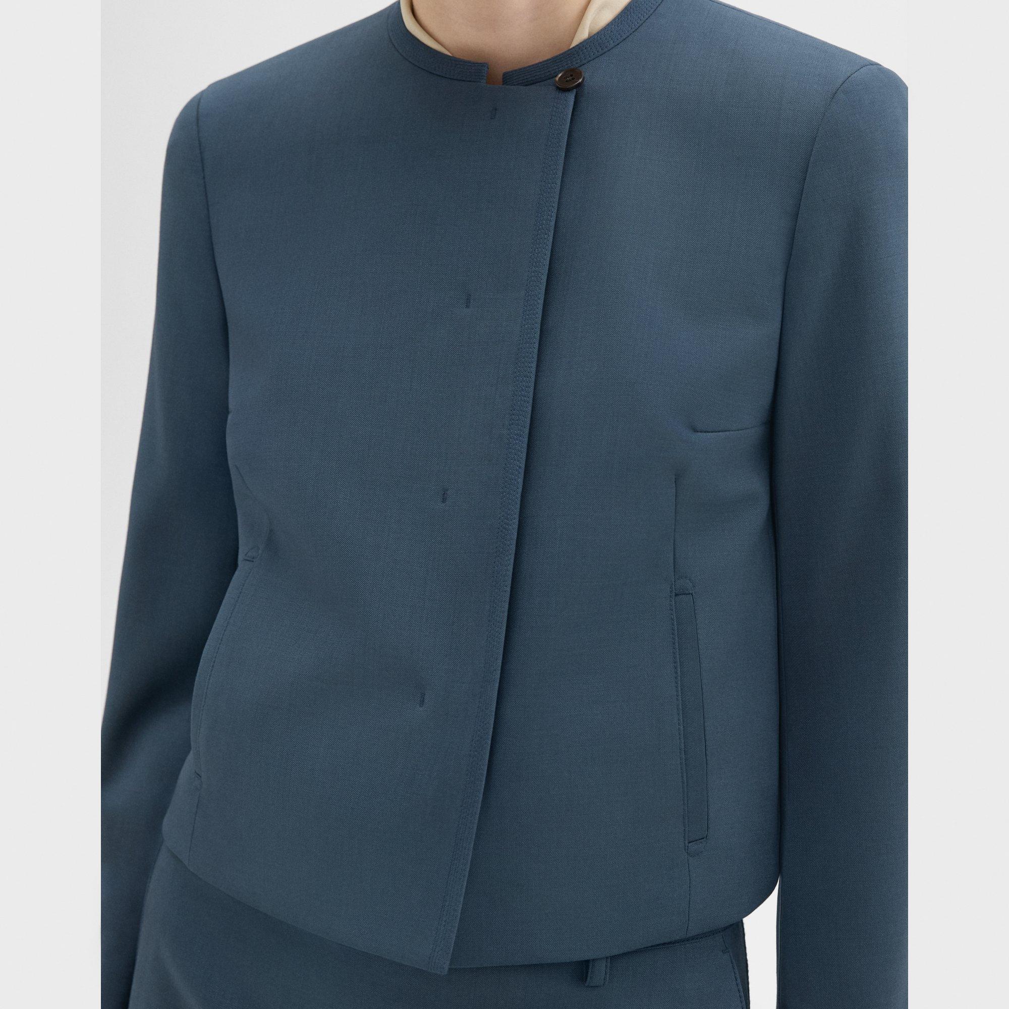 Wool Gabardine Cropped Jacket